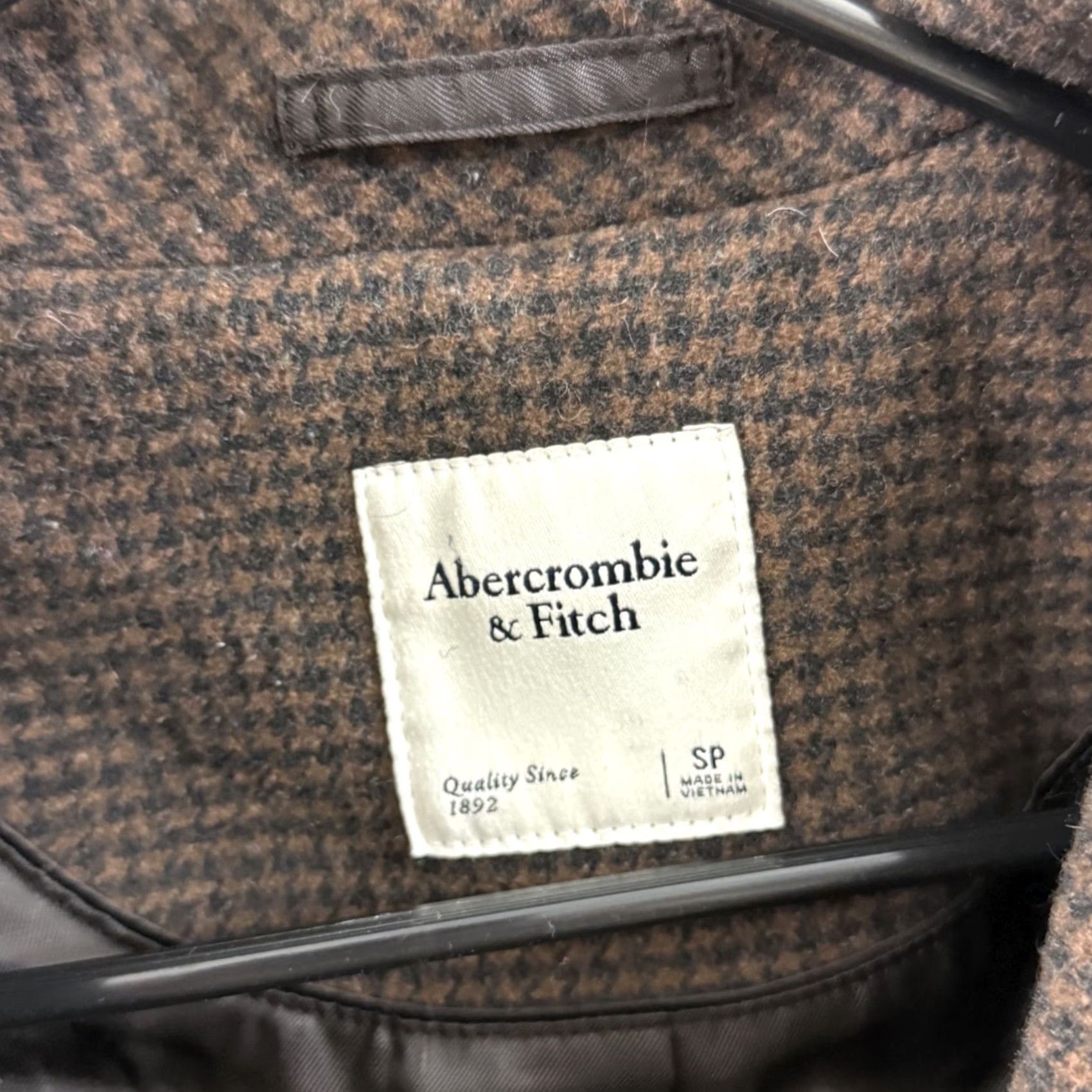 Abercrombie & Fitch Abercrombie & Fitch Coat Womens PS Brown Wool Houndstooth Blazer Jacket Preppy Size S / US 4 / IT 40 - 6 Thumbnail