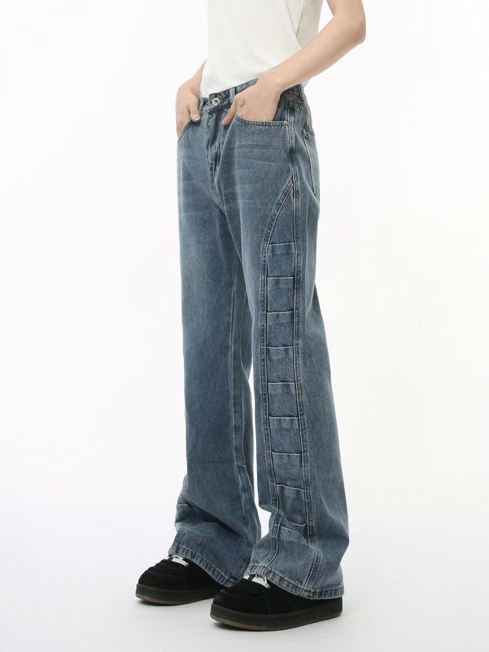 Japanese Brand × Jean Vintage frayed deconstructed micro flare jeans Size US 30 / EU 46 - 1 Thumbnail