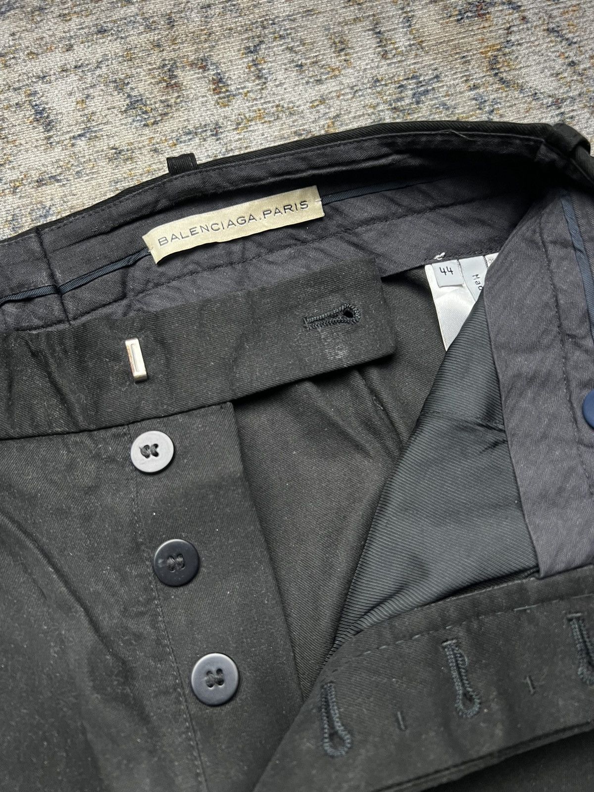 Balenciaga 2005 Balenciaga by Nicolas Ghesquière Black Wide Pants Size US 29 - 5 Thumbnail