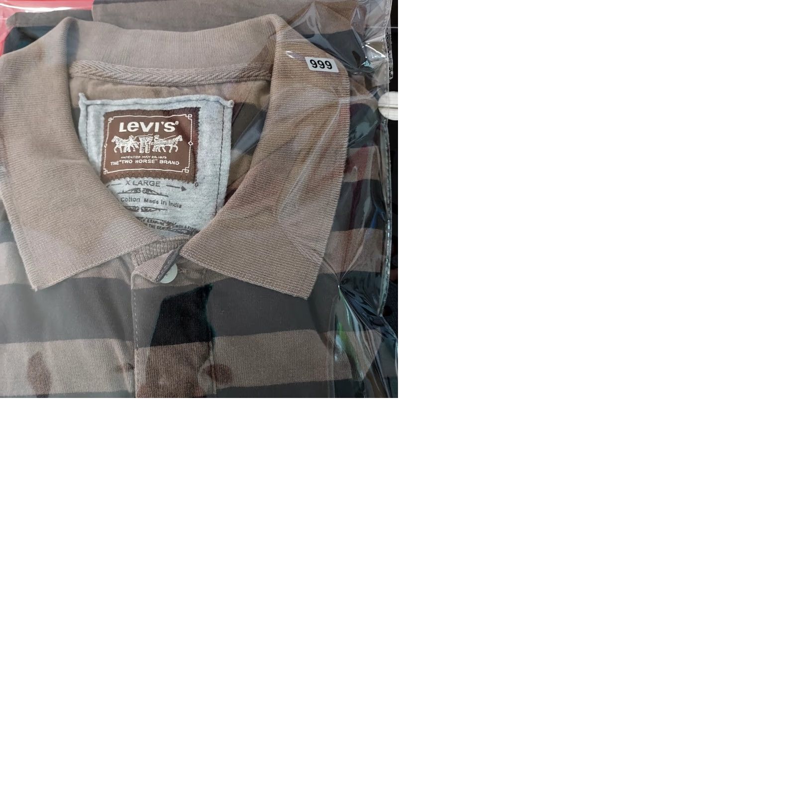 Levi's Levi's Polo Shirt Mens XL Brown Striped Short Sleeve Logo Collared Golf Shirt Size US XL / EU 56 / 4 - 9 Thumbnail