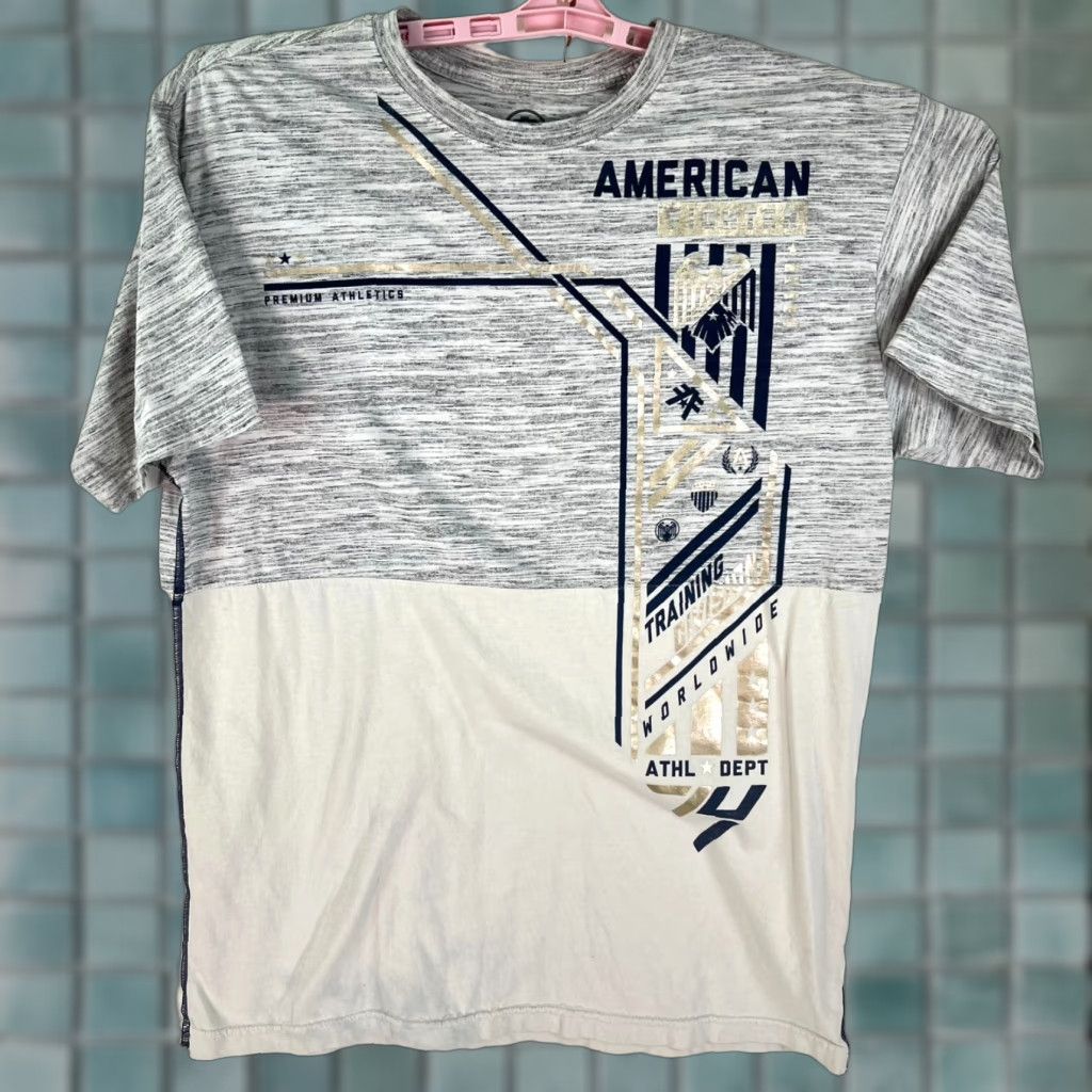 Vintage American Fighter Shirt Mens XL Gray 2 Sided Graphic Tee Short Sleeve Crew Neck Short Sleeve 2 Sided Graphic Tee Mens XL Gray USA Seller Size US XL / EU 56 / 4 - 1 Thumbnail
