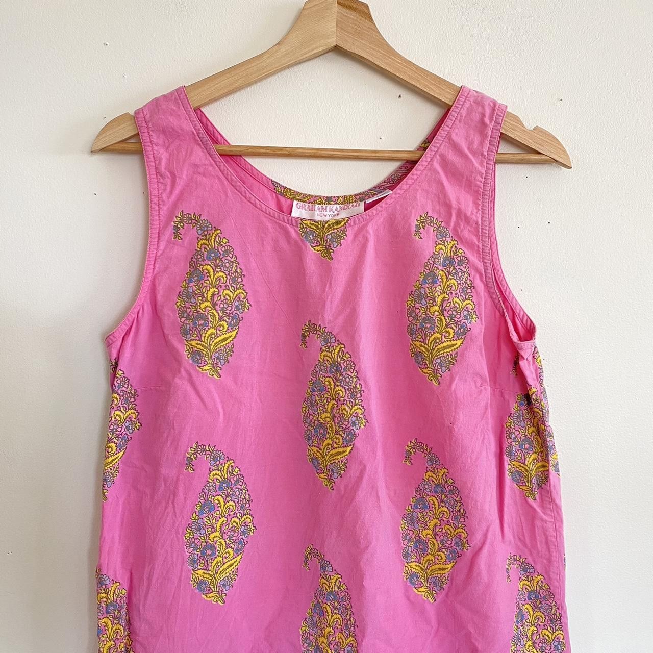 Designer GRAHAM KANDIAH PINK BOHO BOHEMIAN MINI SUMMER DRESS MEDIUM Size M / US 6-8 / IT 42-44 - 4 Thumbnail