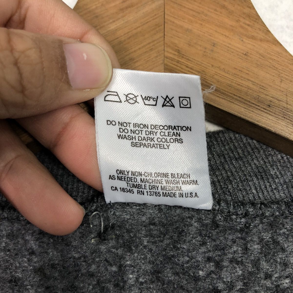 Vintage 📌Vintage Plain Sweatshirt Fruit Of The Loom Rich Grey Size US L / EU 52-54 / 3 - 14 Thumbnail