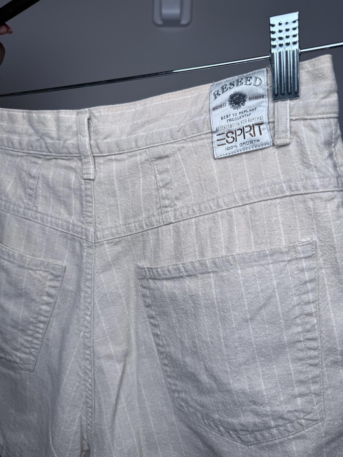 Esprit Vintage 80s 90s Esprit Women's Pinstripe Shorts Light Beige Size 32" / US 10 / IT 46 - 3 Thumbnail