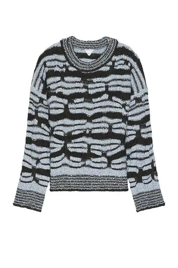 Bottega Veneta o1bcso1str0526 Distorted Stripe Cotton Jumper Sweater Size US L / EU 52-54 / 3 - 1 Thumbnail