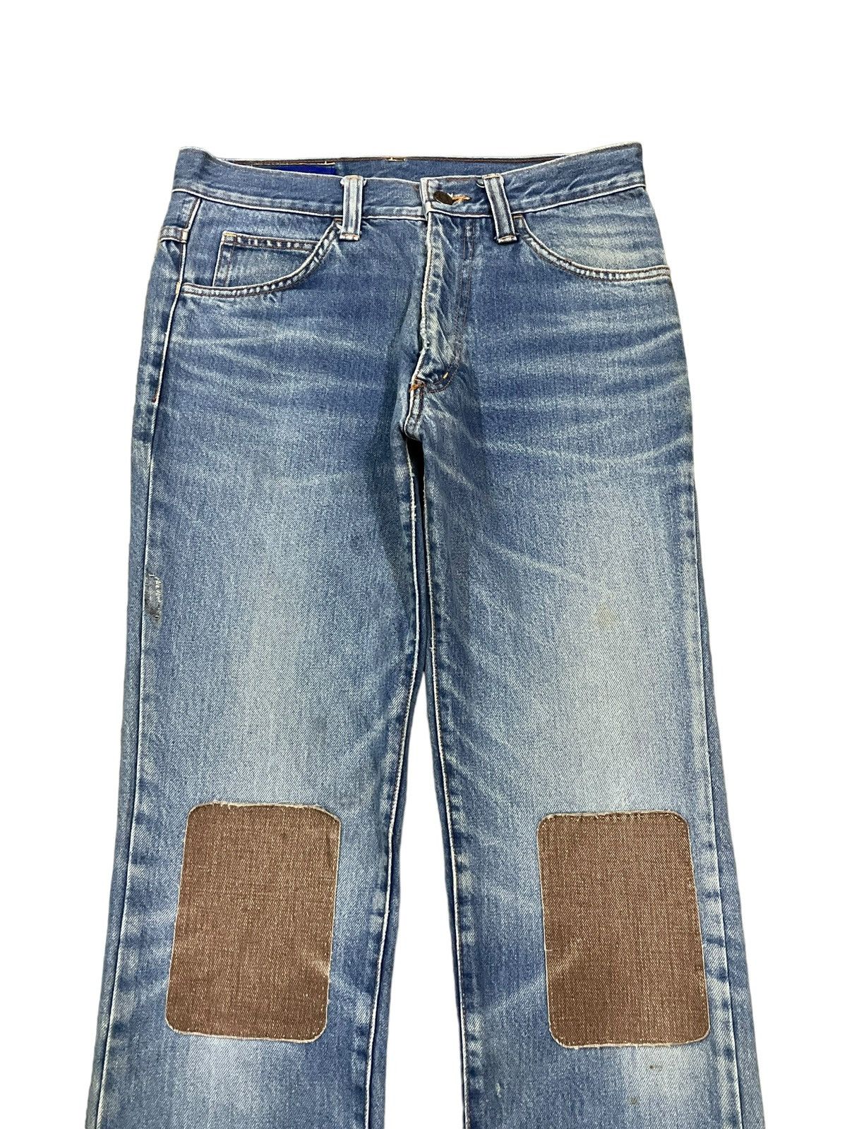 Kapital Vintage Japanese Brand Blue Wash Knee Patches Straight Jeans Size US 29 - 2 Thumbnail