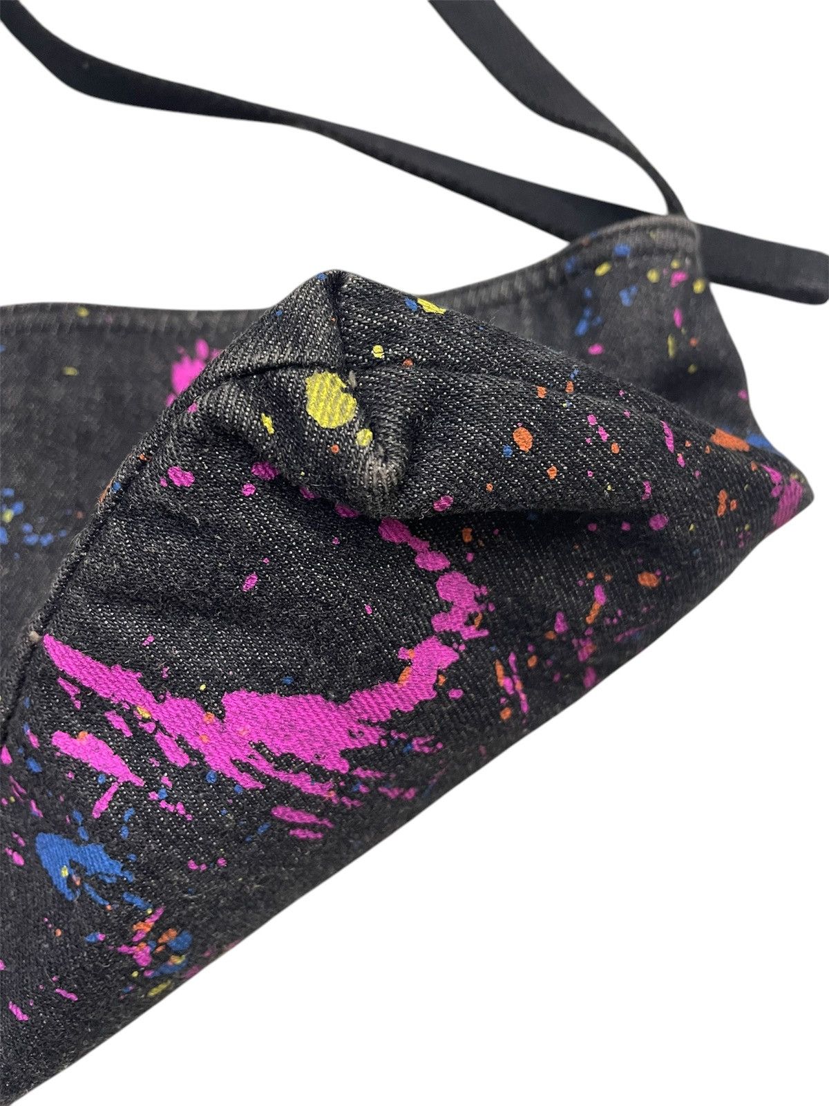 RAGEBLUE RAGEBLUE Harajuku Paint-Splatter Denim Shoulder Bag Size ONE SIZE - 7 Thumbnail