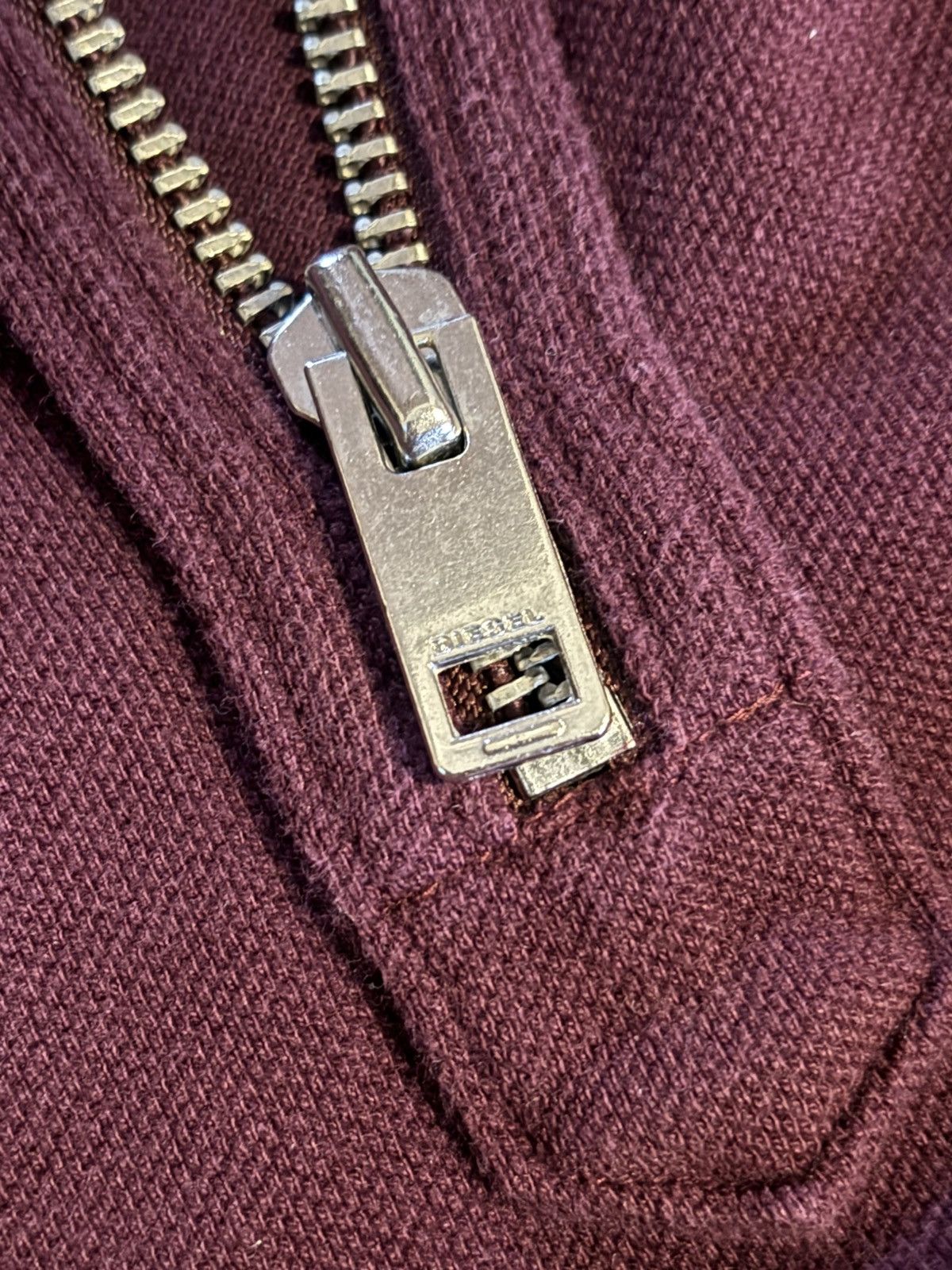 Diesel vintage Diesel burgundy cotton 1/3 zip polo shirt Size US XL / EU 56 / 4 - 5 Thumbnail
