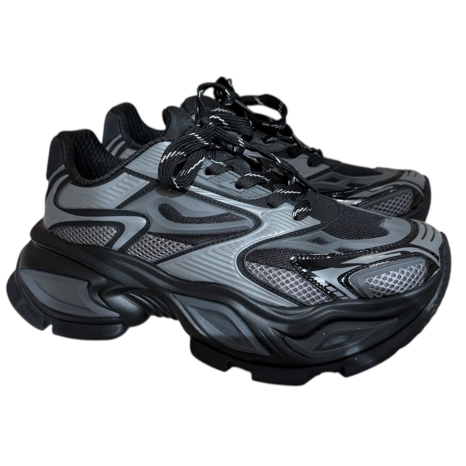 Japanese Brand A’GEM ARULE Chunky Sneaker Black Grey Japan 28 Size US 10 / EU 43 - 1 Thumbnail