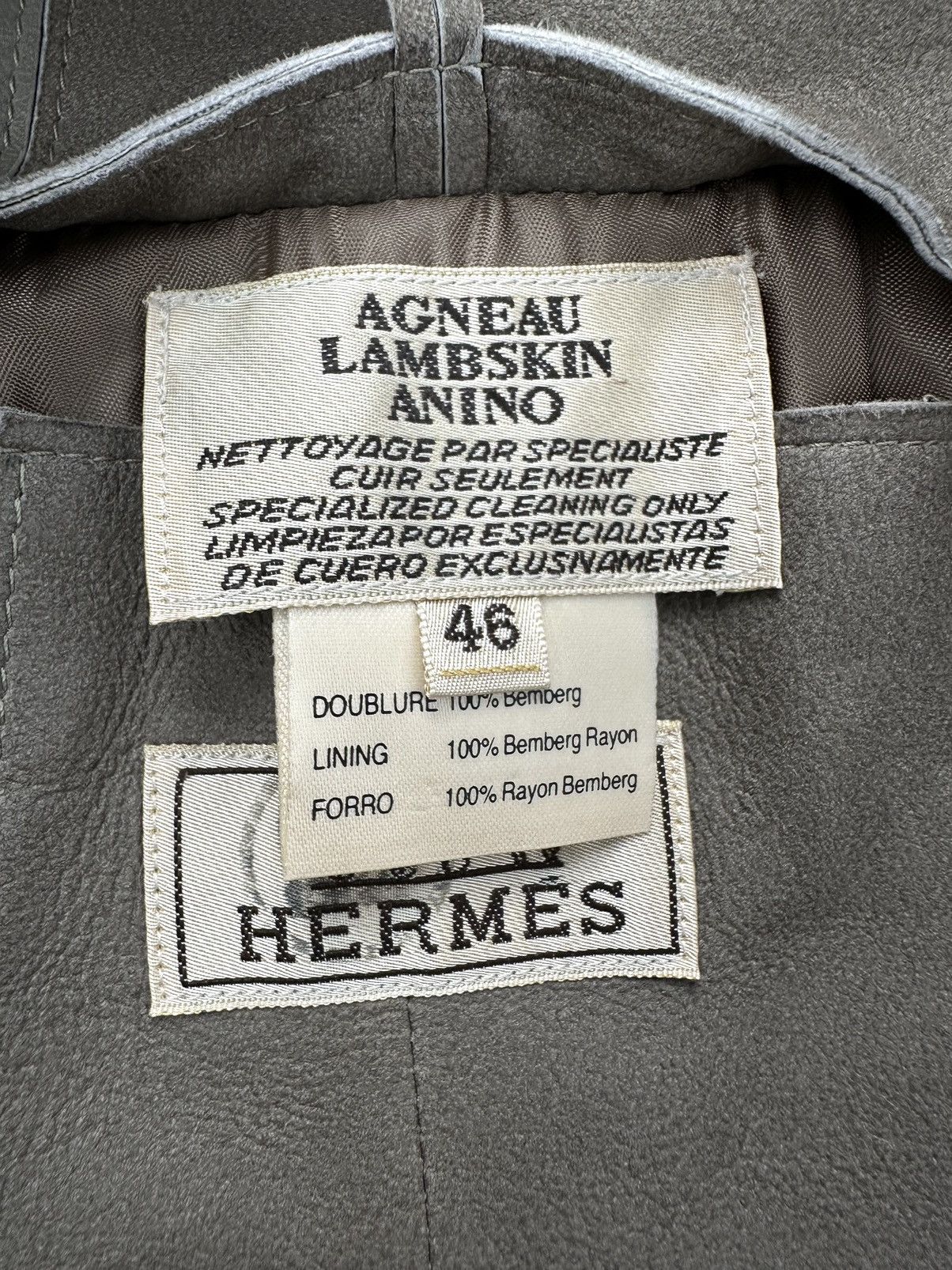 Hermes Hermes Lambskin Leather Classic Pockets Blazer Size 46S - 16 Thumbnail