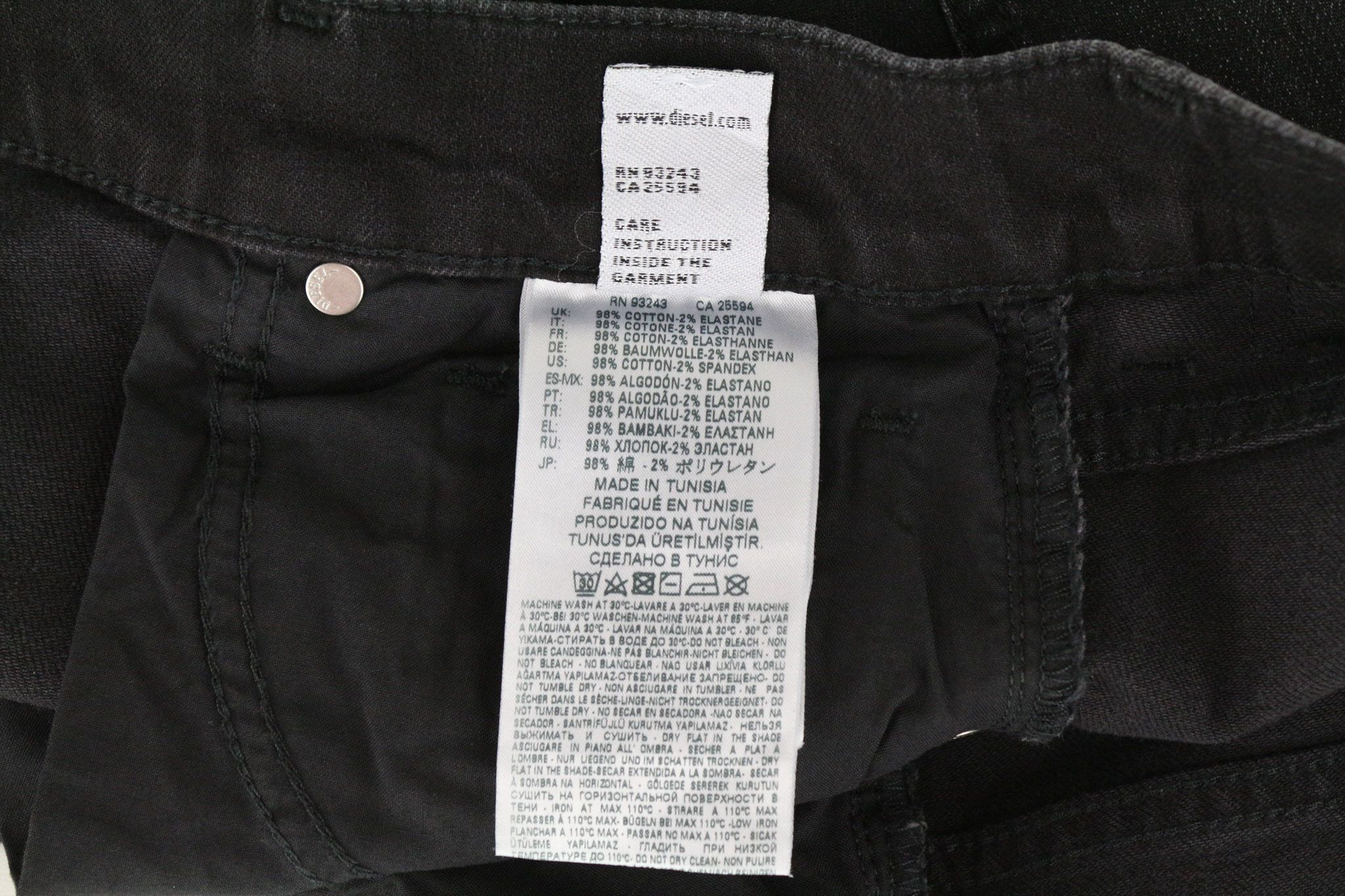 Diesel ARYEL 069BG W26/L32 Black Stretch Jeans 70632 Size 26" / US 2 / IT 38 - 8 Thumbnail