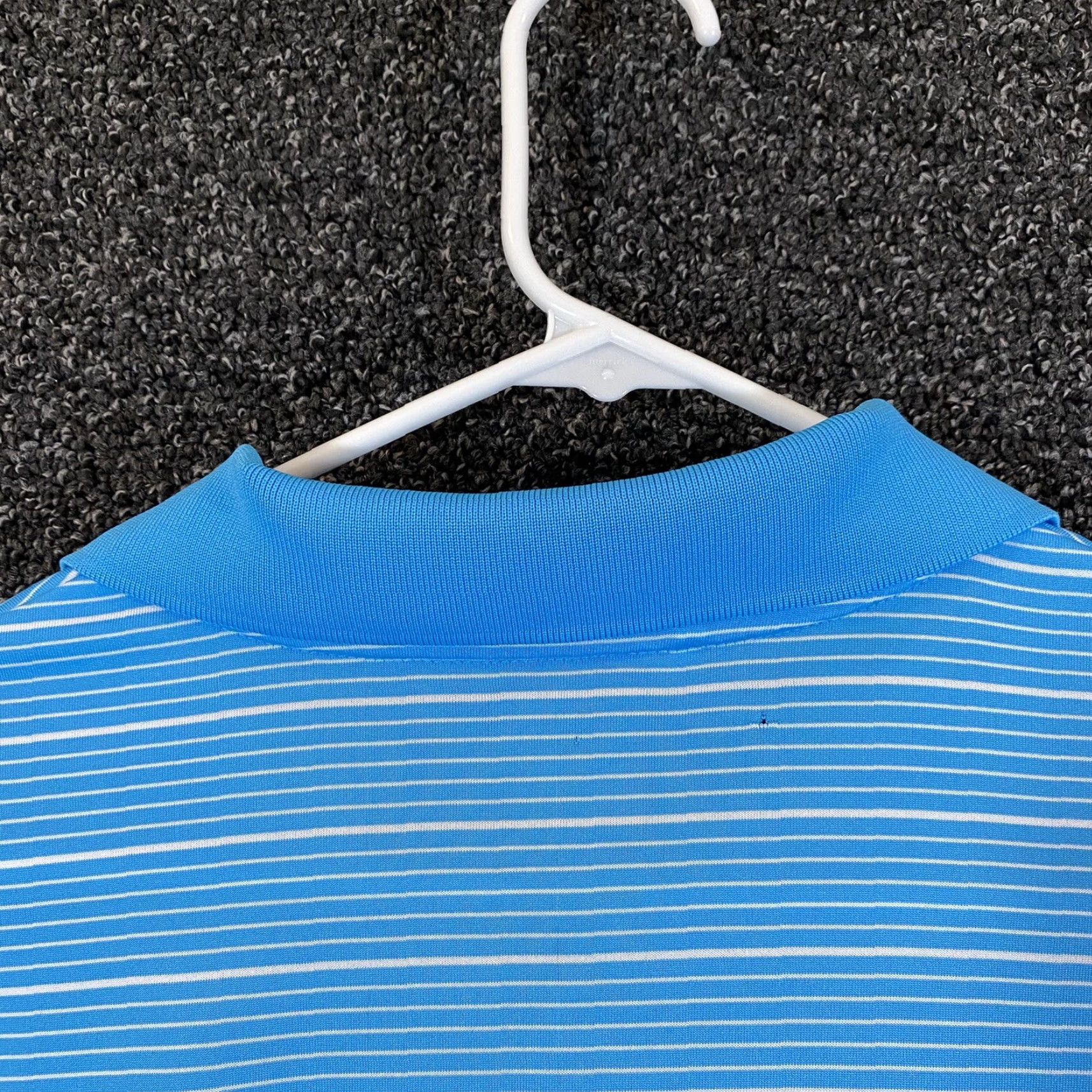 Adidas ADIDAS Polo Shirt Mens Regular Medium Blue White Striped Golf Climalite S/S Polo Shirt Mens Size US M / EU 48-50 / 2 - 8 Thumbnail