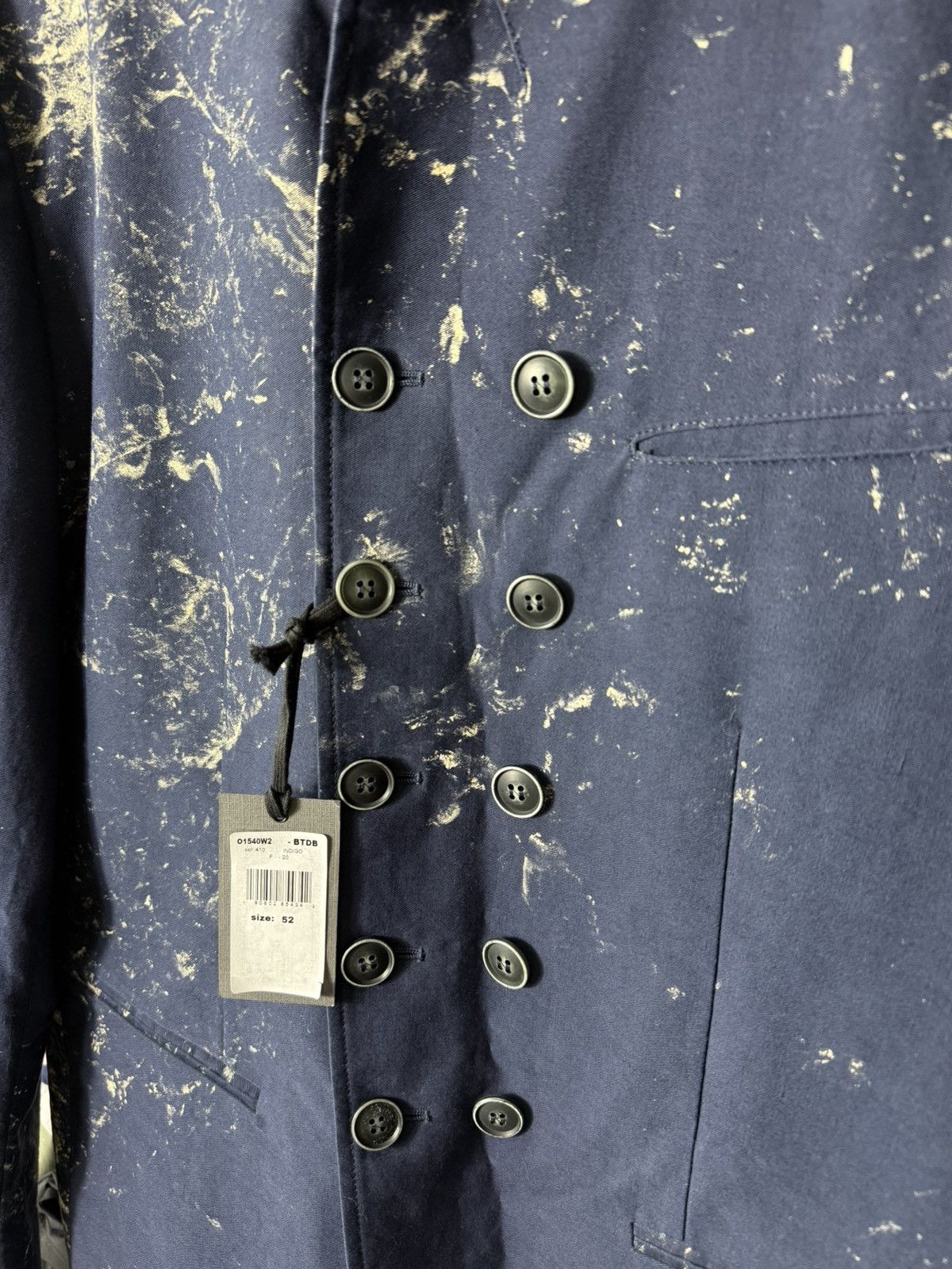 John Varvatos John Varvatos Archival Art Blazer Indigo Paint Splatter Rare Size US L / EU 52-54 / 3 - 7 Thumbnail