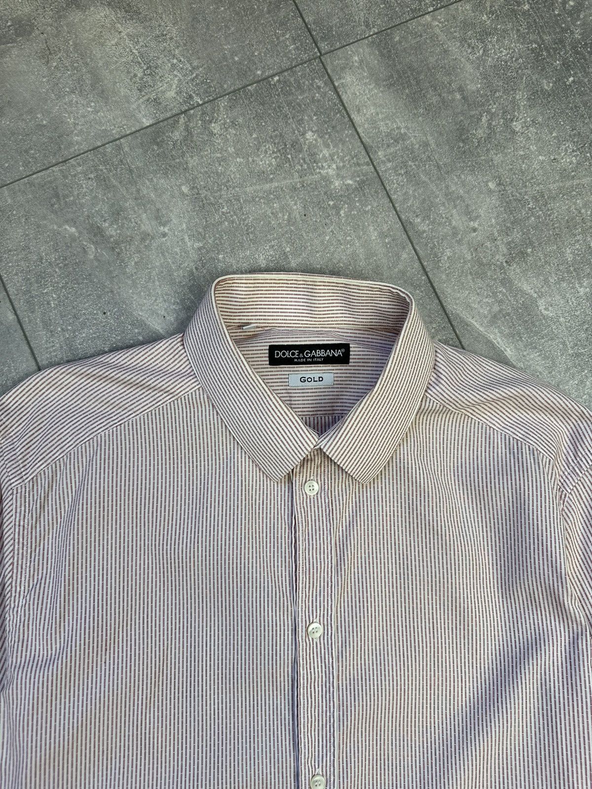 Dolce & Gabbana Dolce & Gabbana Gold Striped Shirts Button Up Size US L / EU 52-54 / 3 - 7 Thumbnail