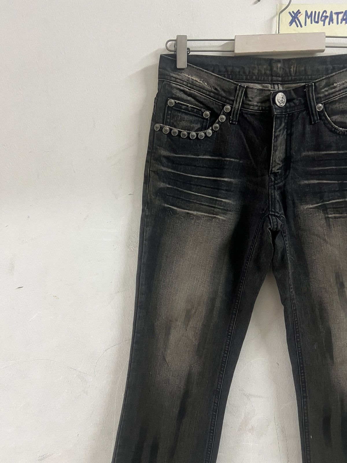 Japanese Brand FLARE UNKNOWN SKULL DENIM PANT Size US 30 / EU 46 - 3 Thumbnail