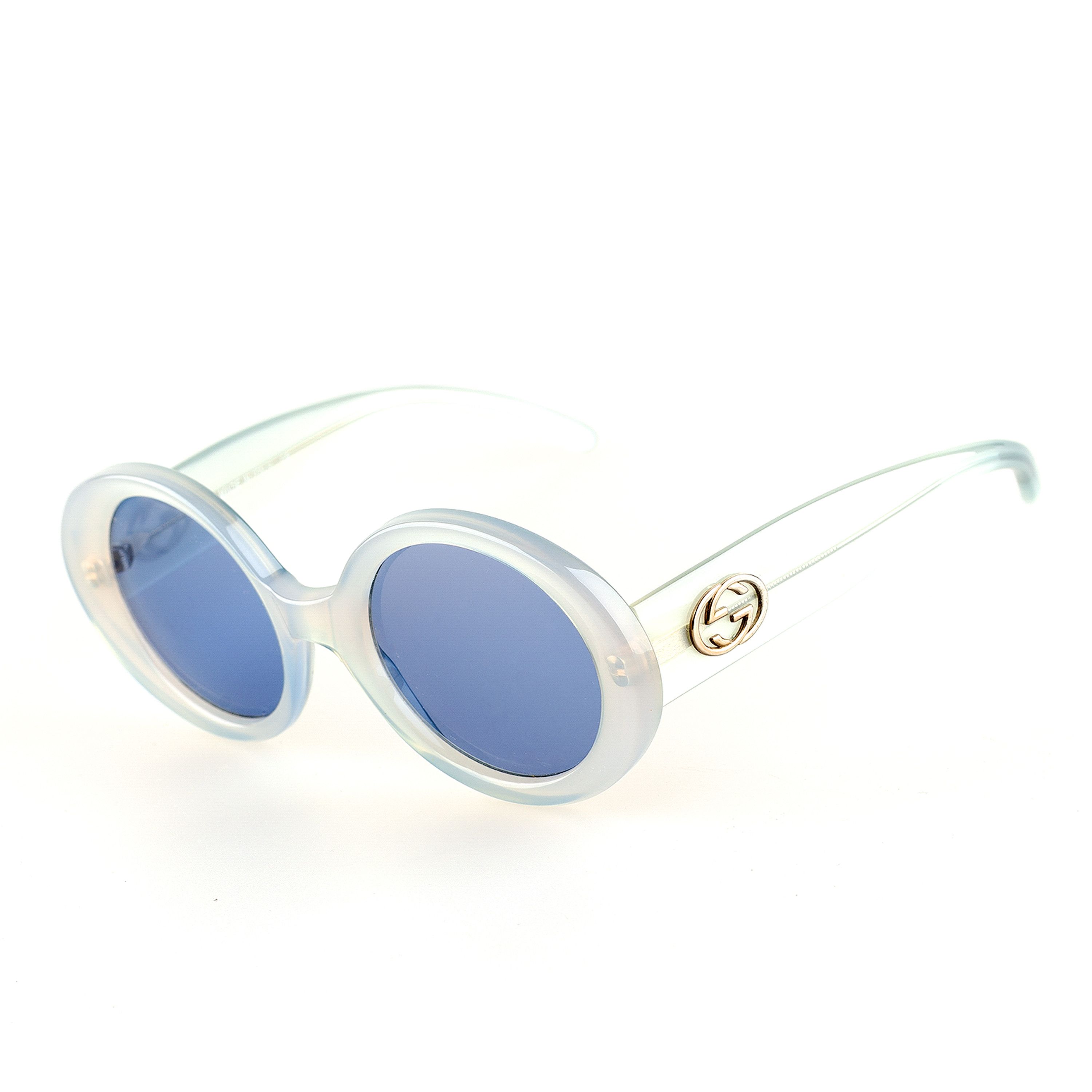 Gucci Gucci GG 2410/S 5BY Rounded Clear Blue Vintage Sunglasses Size ONE SIZE - 2 Thumbnail