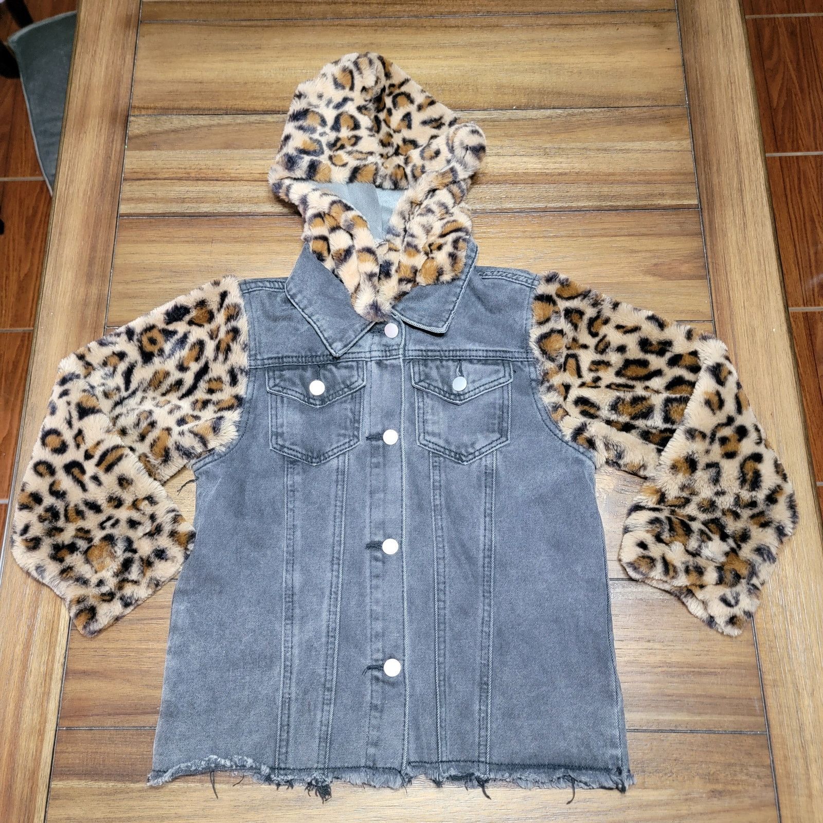 Other Denim Jacket w/ Faux Fur Arms and Detachable Hood - Small Size S / US 4 / IT 40 - 1 Thumbnail