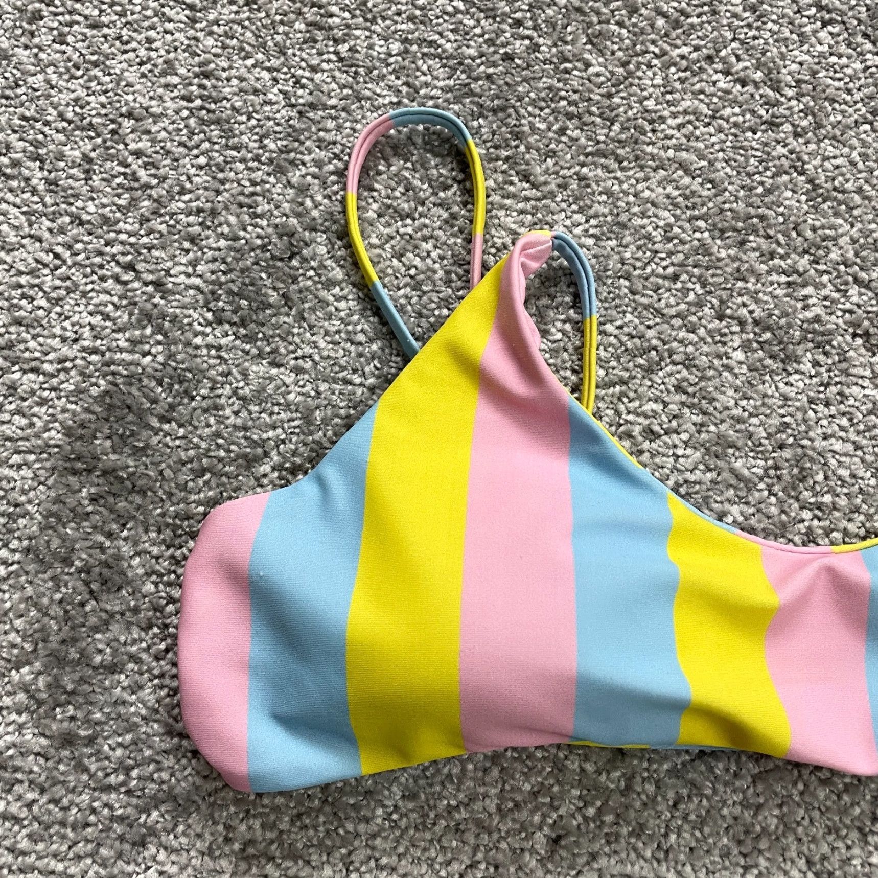 Rainbow Unbranded Swimwear Bikini Top Womens Small Multicolor Rainbow Striped Padded Size S / US 4 / IT 40 - 3 Thumbnail