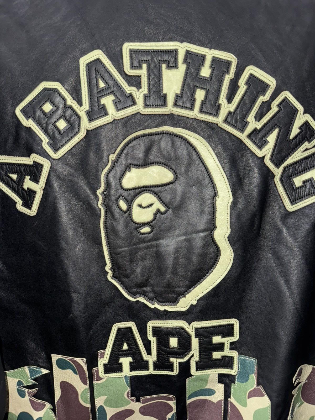 Bape Size XL Jeff Hamilton X Bape A Bathing Ape Leather Jacket Size US XL / EU 56 / 4 - 6 Thumbnail