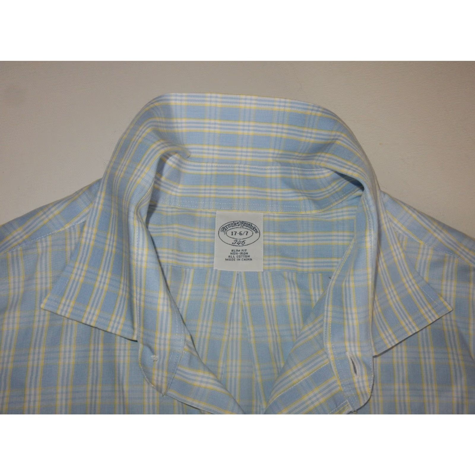 Brooks Brothers VINTAGE Brooks Brothers Dress Shirt Men Size 17 Slim Fit Long Sleeve Plaid Blue Cotton Size 46R - 3 Thumbnail