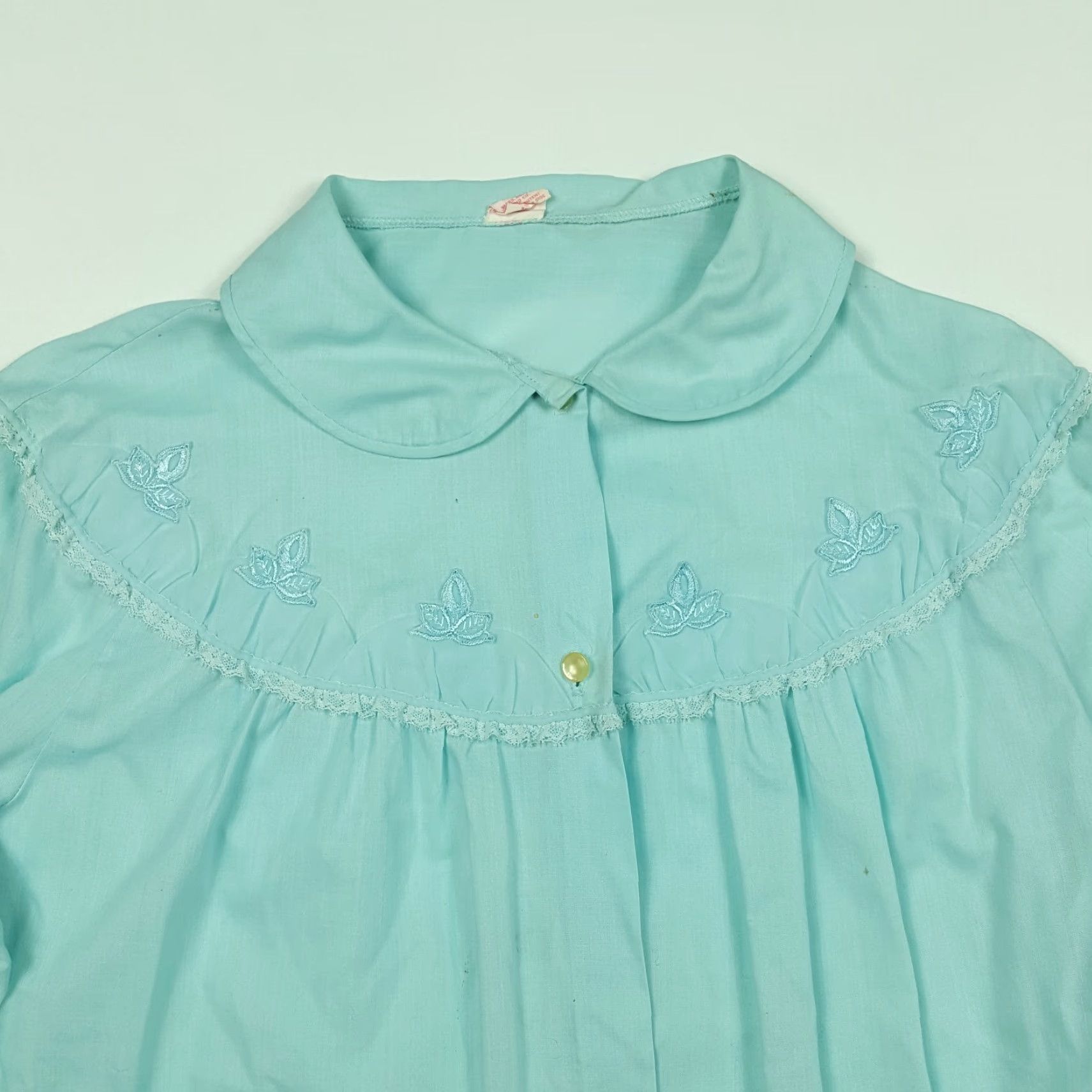 Sears VINTAGE Sears Blue Night Shirt Collared 3/4 Sleeve Women’s Size M 36 Nightwear 60s 70s 80s Womens Size M / US 6-8 / IT 42-44 - 2 Thumbnail