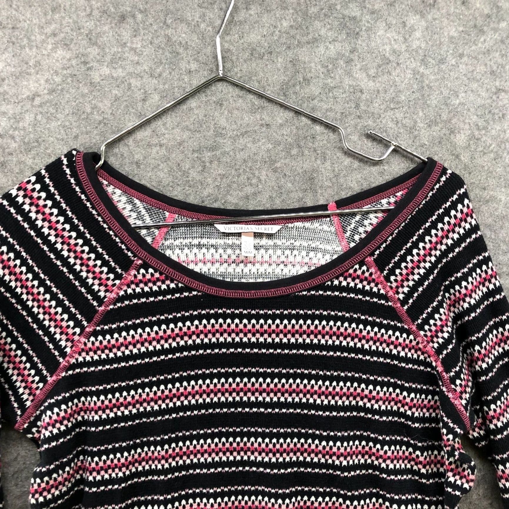 Victoria's Secret Victoria's Secret Fair Isle Thermal Long Sleeve Shirt Womens M Multicolor Size M / US 6-8 / IT 42-44 - 3 Thumbnail