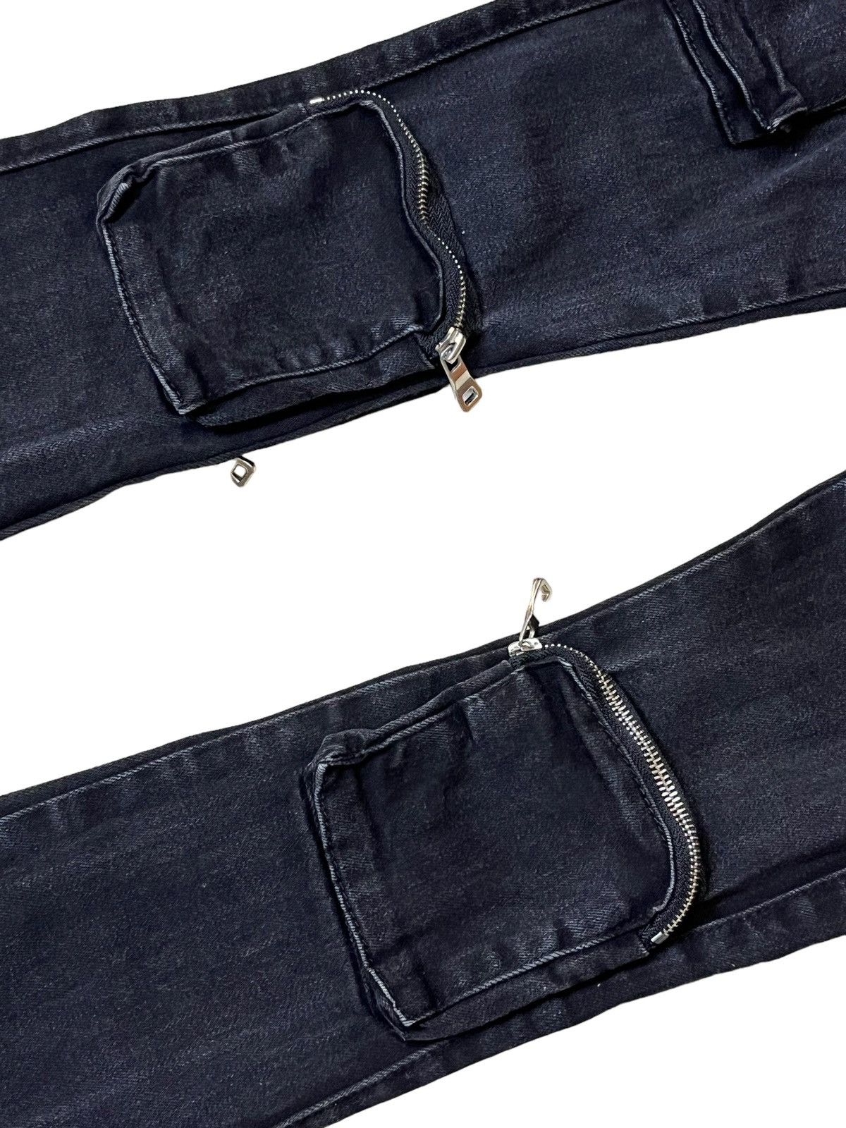 Le Grande Bleu (L.G.B.) SICK🔥PHEELINGS STACKED BONDAGE STRETCH COTTON FLARE JEANS Size US 30 / EU 46 - 4 Thumbnail