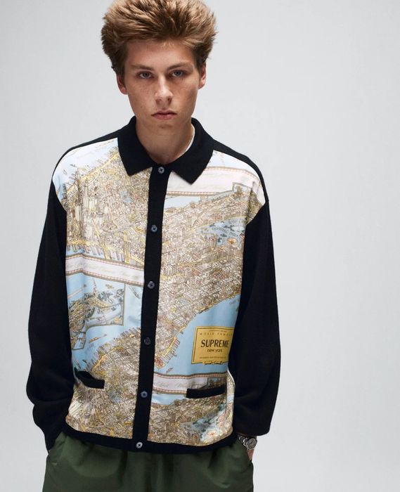 Supreme SUPREME “AW23 SILK MAP CARDIGAN” | Grailed