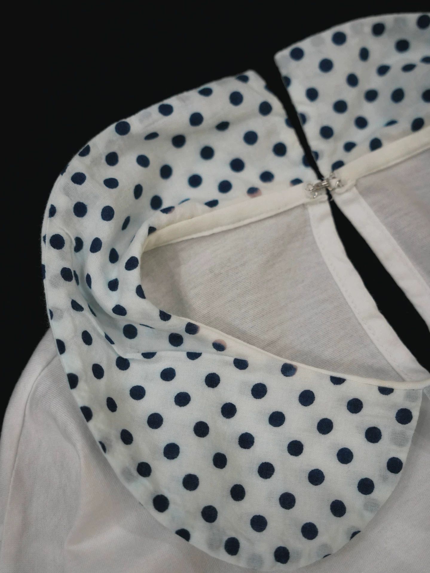 Comme des Garcons Comme des Garçons Navy Polka Dot Voluminous Top S Size S / US 4 / IT 40 - 8 Thumbnail