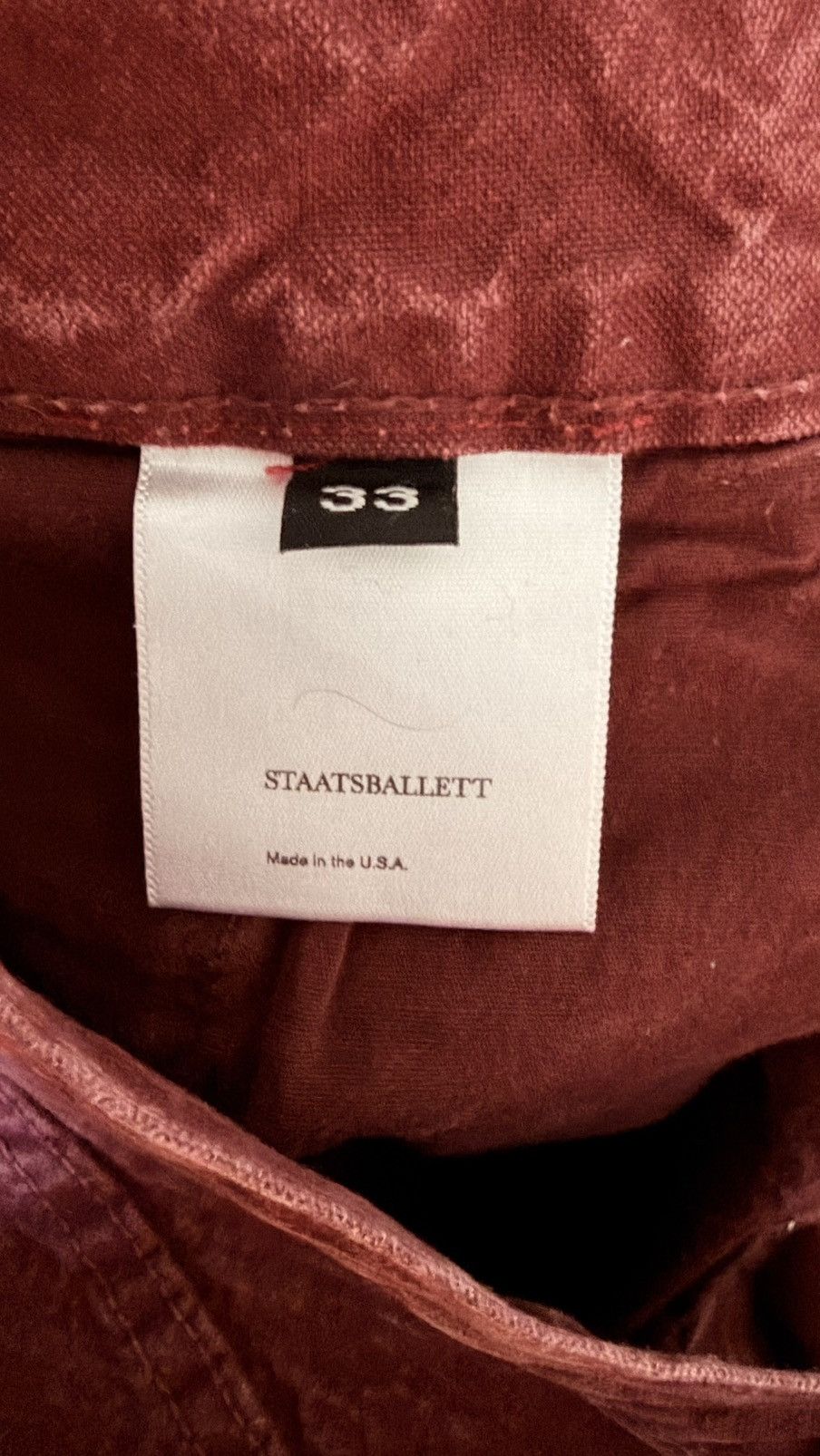 Staatsballett Staatsballet Maroon Washed Denim Pant size 33 Size US 33 - 3 Thumbnail