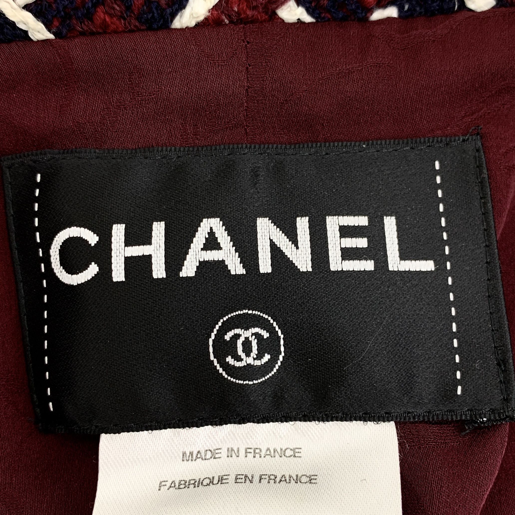Chanel Chanel Wool Tweed Jacket Dark Red (36) Size S / US 4 / IT 40 - 5 Thumbnail
