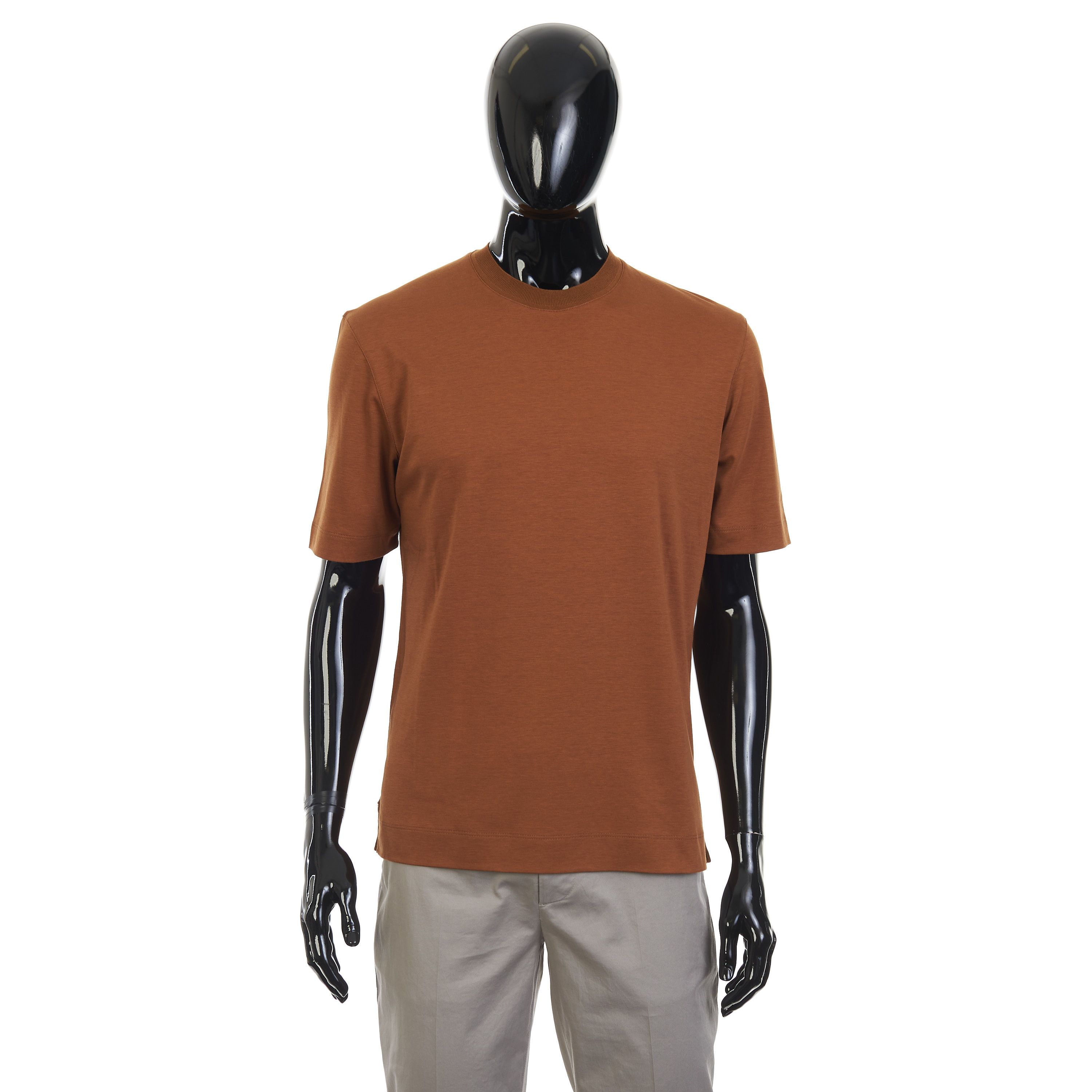 Ermenegildo Zegna Dark Foliage Silk & Cotton Crewneck Tshirt Size 52 Size US L / EU 52-54 / 3 - 1 Thumbnail