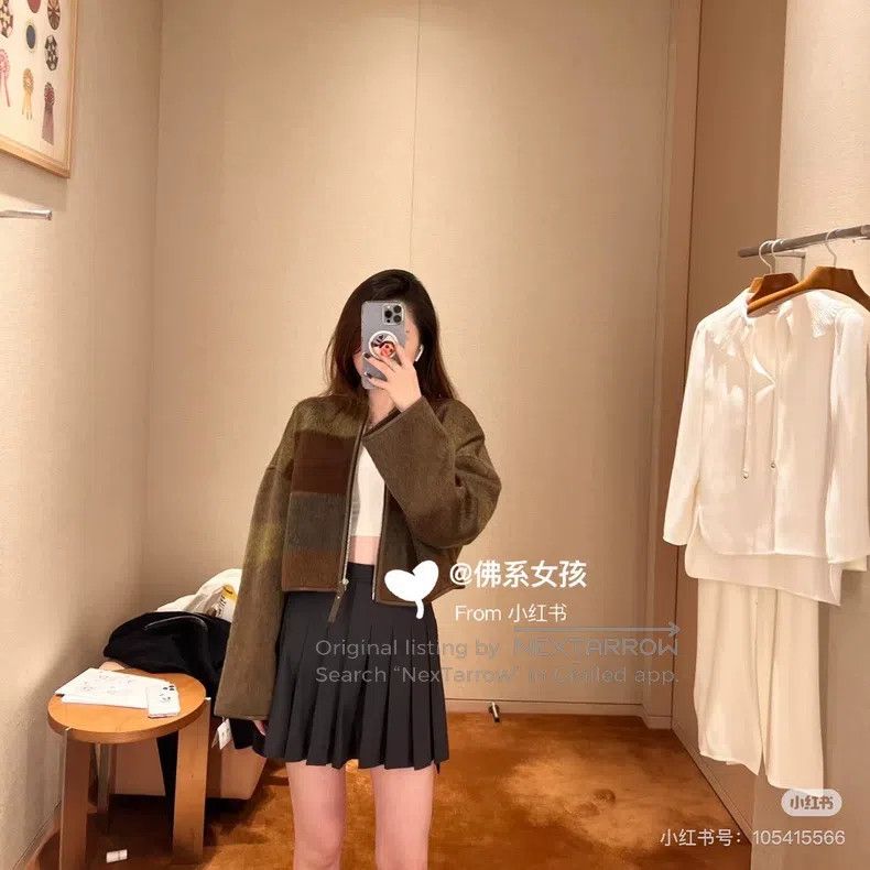 Hermes Hermes Cashmere and Mohair Green and Brown Short Jacket Size XXS / US 00 / IT 34 - 7 Thumbnail