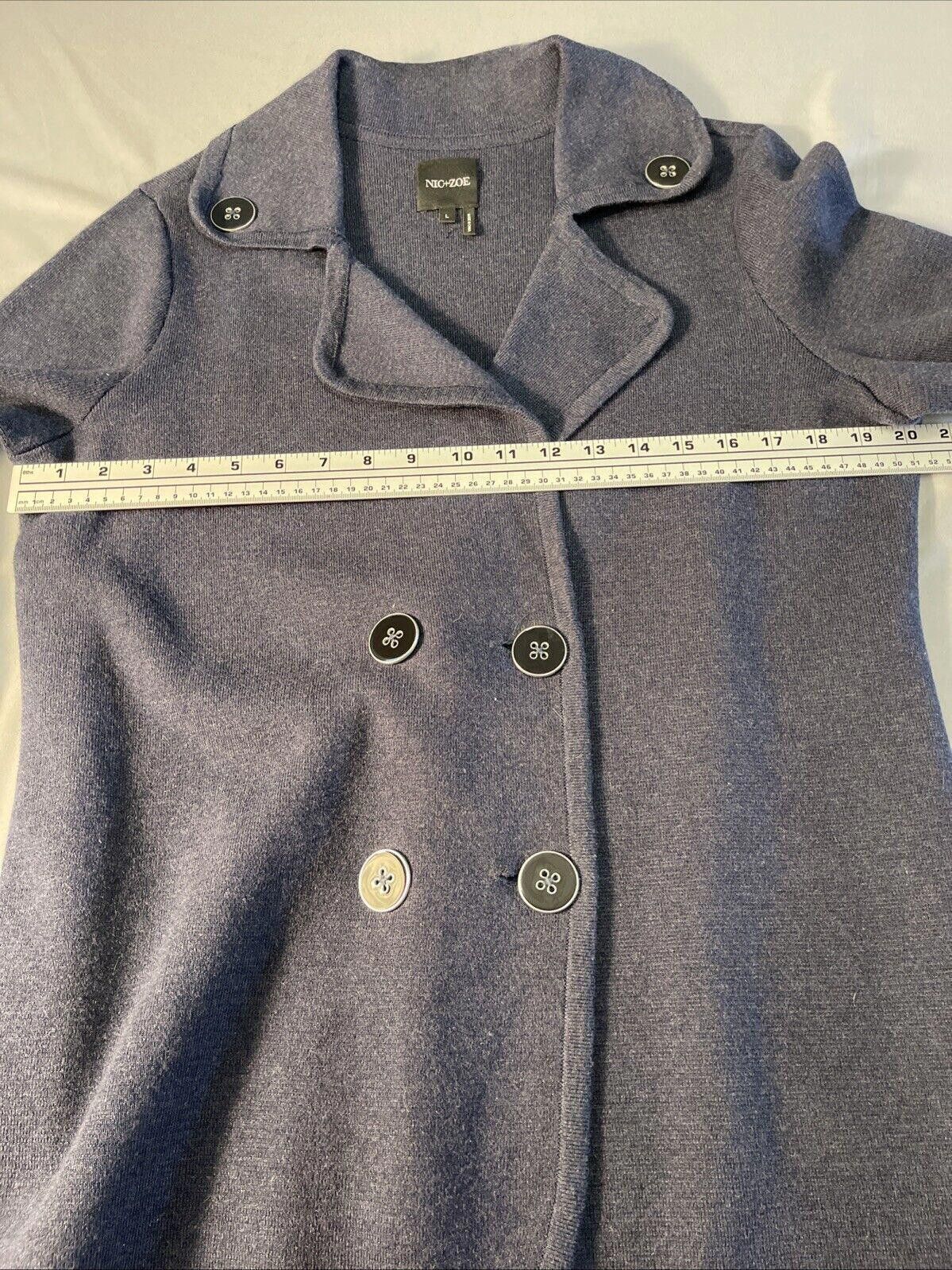 Designer Nic+Zoe Polished Knit Peacoatt Dark Indigo Blue W Large Size L / US 10 / IT 46 - 7 Thumbnail