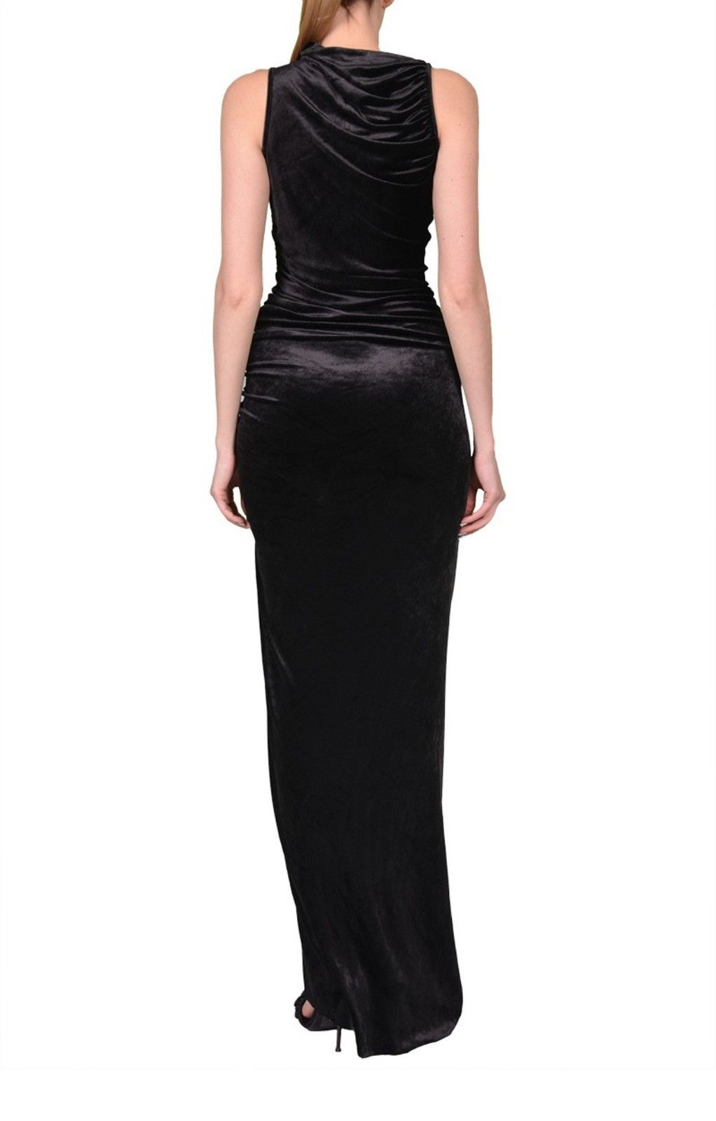 Rick Owens × Rick Owens Lilies Last Size Rick Owens Lilies Velour Black Maxi Dress Size M / US 6-8 / IT 42-44 - 4 Thumbnail
