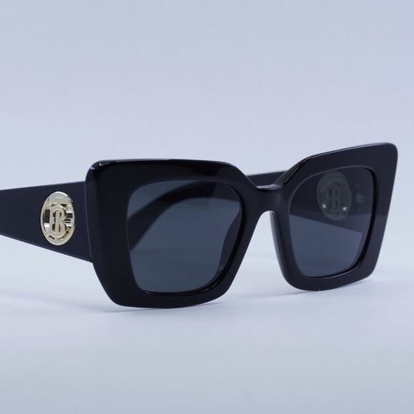 Burberry Burberry Daisy BE4344 300187 Sunglasses Black Cat Eye Frame Size ONE SIZE - 8 Thumbnail