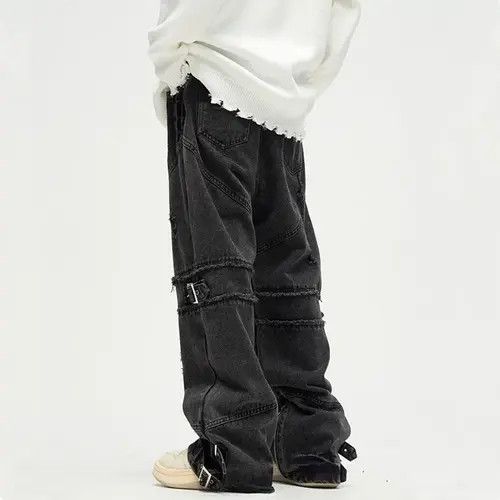 Jean Kuriyama x Mari Black Gothic Pants Wide Leg Baggy Jeans Size US 30 / EU 46 - 2 Thumbnail