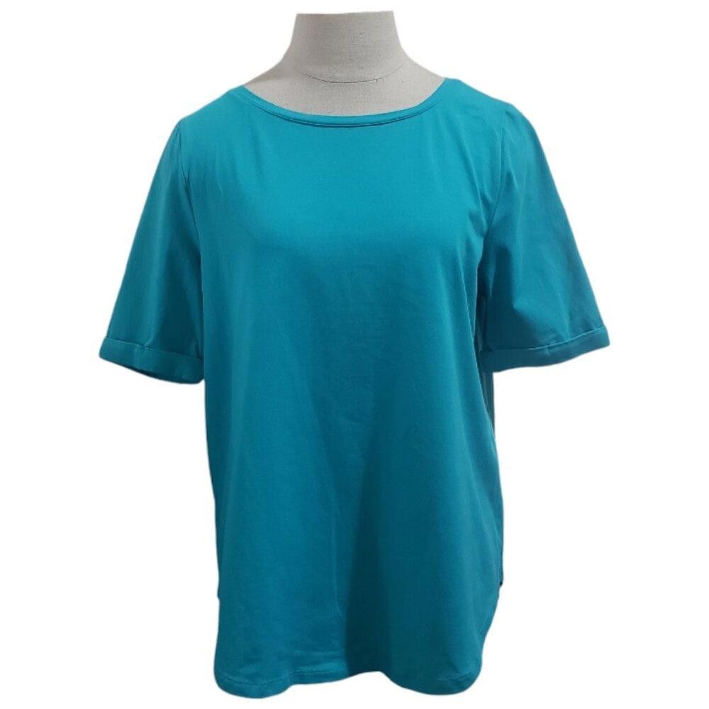Chicos CT1808 Chico's Aqua Short Sleeve T-Shirt M Size M / US 6-8 / IT 42-44 - 1 Thumbnail