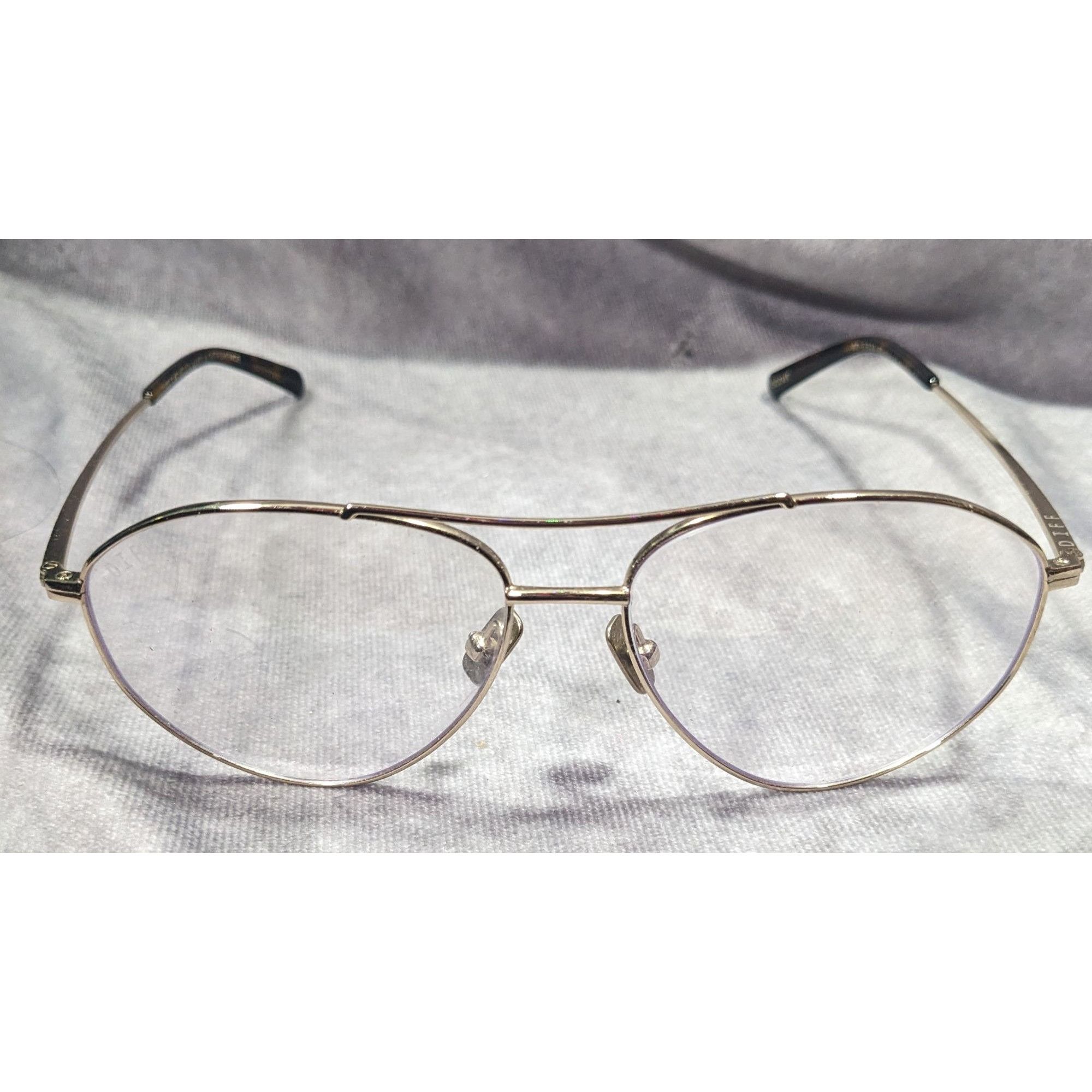 Other Diff Eyewear Scout Aviator Gold And Tortoise Blue Light Glas Size ONE SIZE - 1 Thumbnail