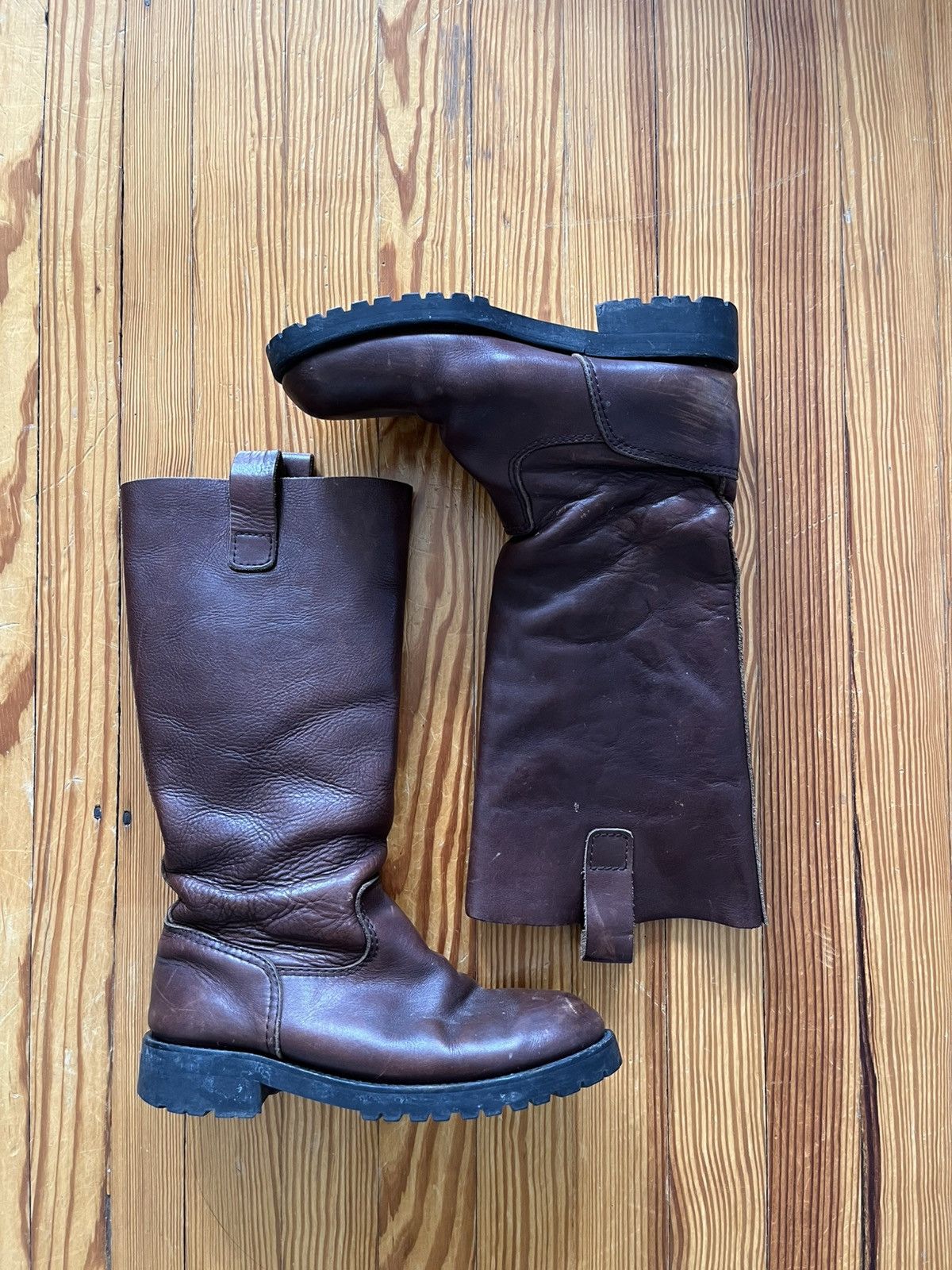 Junya Watanabe Junya Watanabe Distressed Engineer Pull Boots Brown Size US 9 / EU 42 - 1 Thumbnail