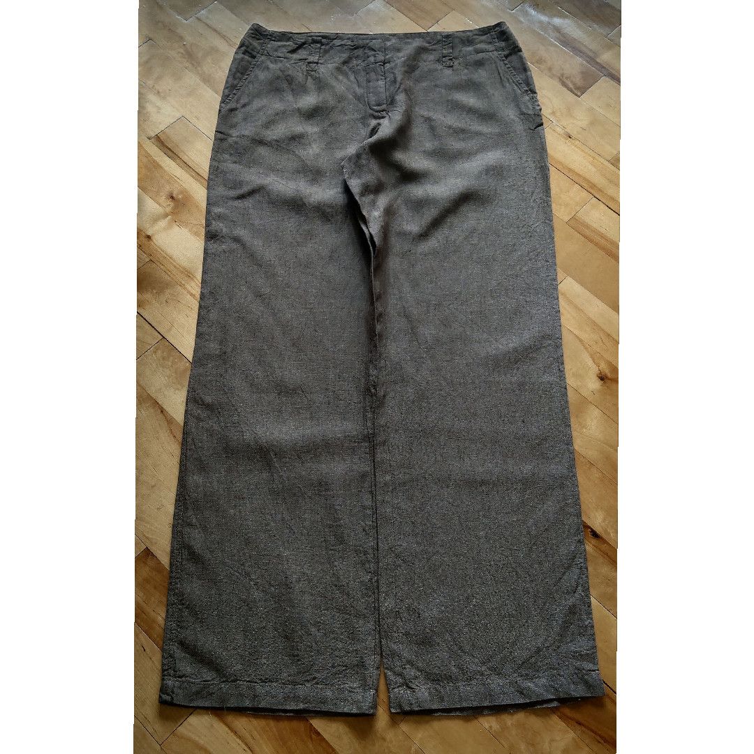 Vintage 100% Linen Pants Flared Baggy Minimalist y2k Vintage Size US 33 - 1 Thumbnail
