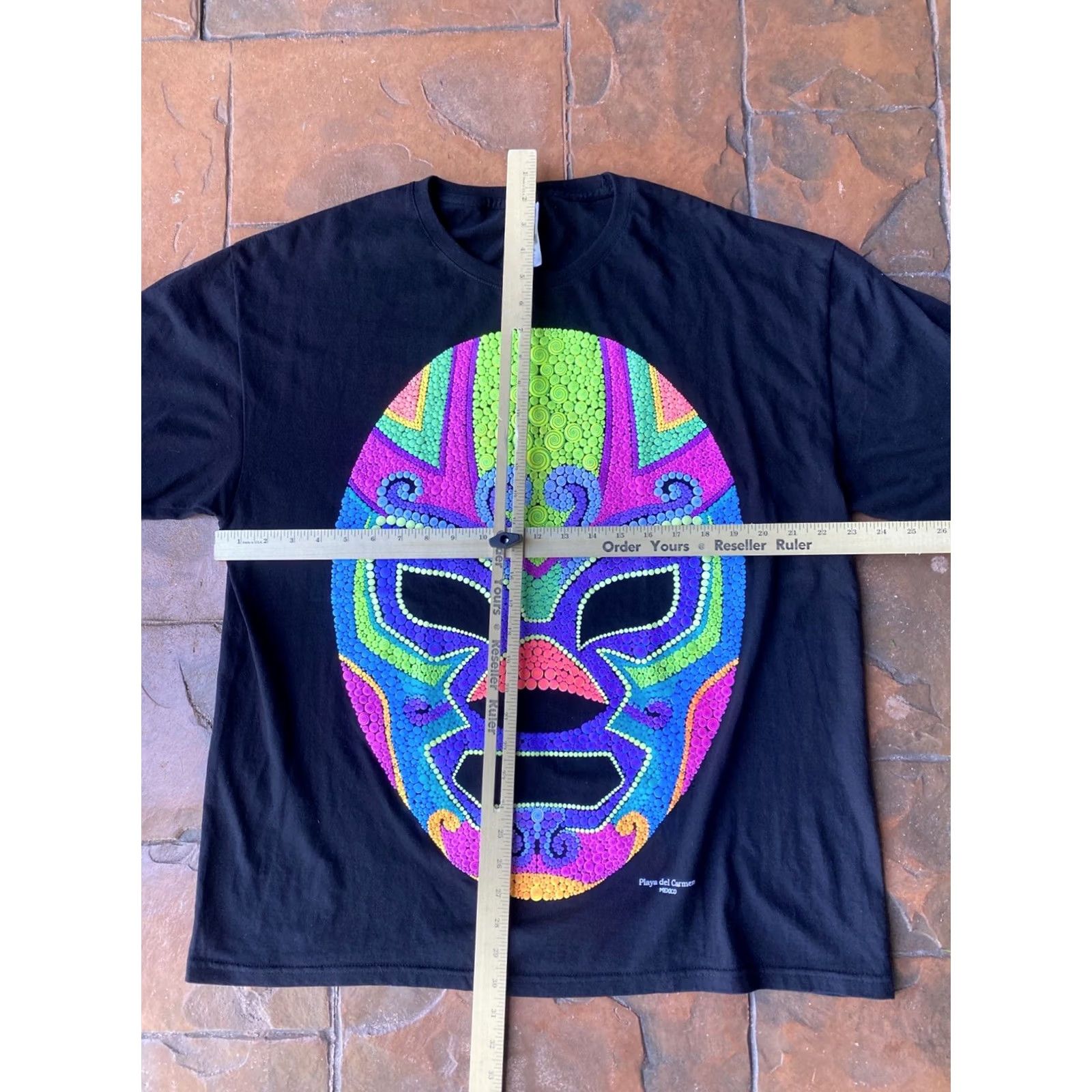 Vintage Lucha Libre Mask Mexico Wrestling Graphic T-Shirt XL Black Mens Regular Cotton Blend Feel Ink Size US XL / EU 56 / 4 - 4 Thumbnail