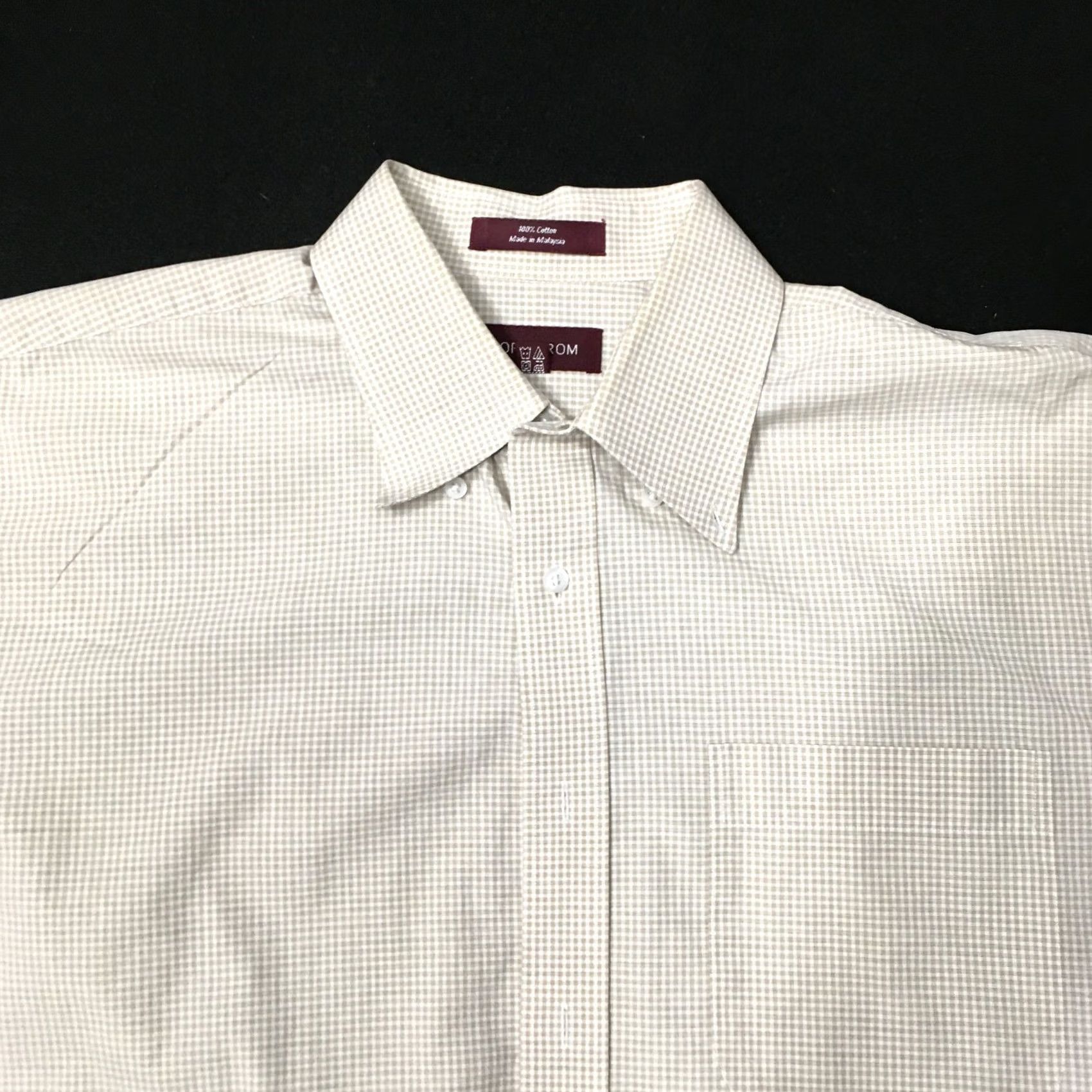 Nordstrom VINTAGE Mens John W. Nordstrom Beige Button Up Shirt 16 1/2 32-33 Geometric Non-Iron Dress Shirt Mens Size US XL / EU 56 / 4 - 2 Thumbnail