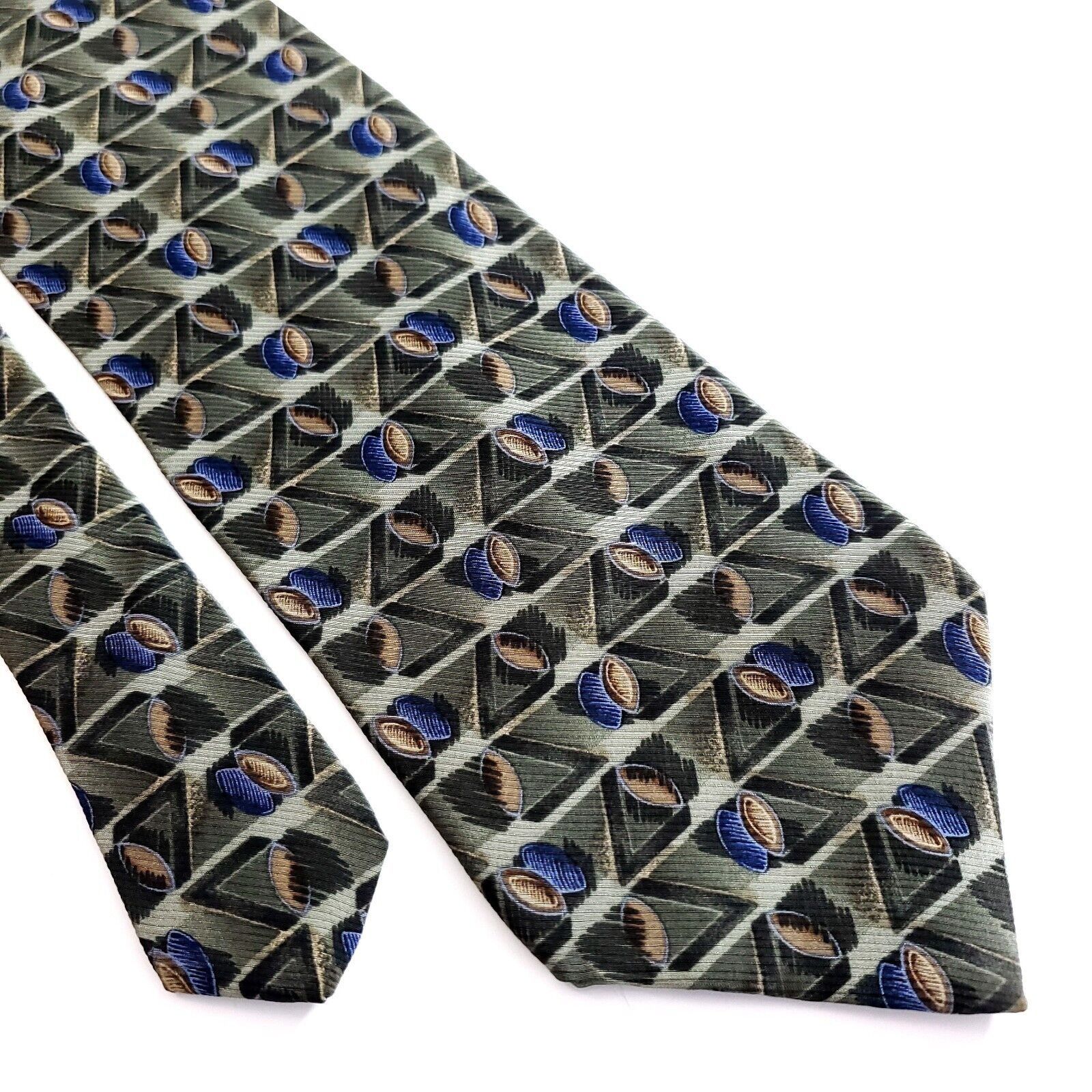 Croft & Barrow Croft & Barrow Green Print Geometric Wide Silk Tie Size ONE SIZE - 1 Thumbnail