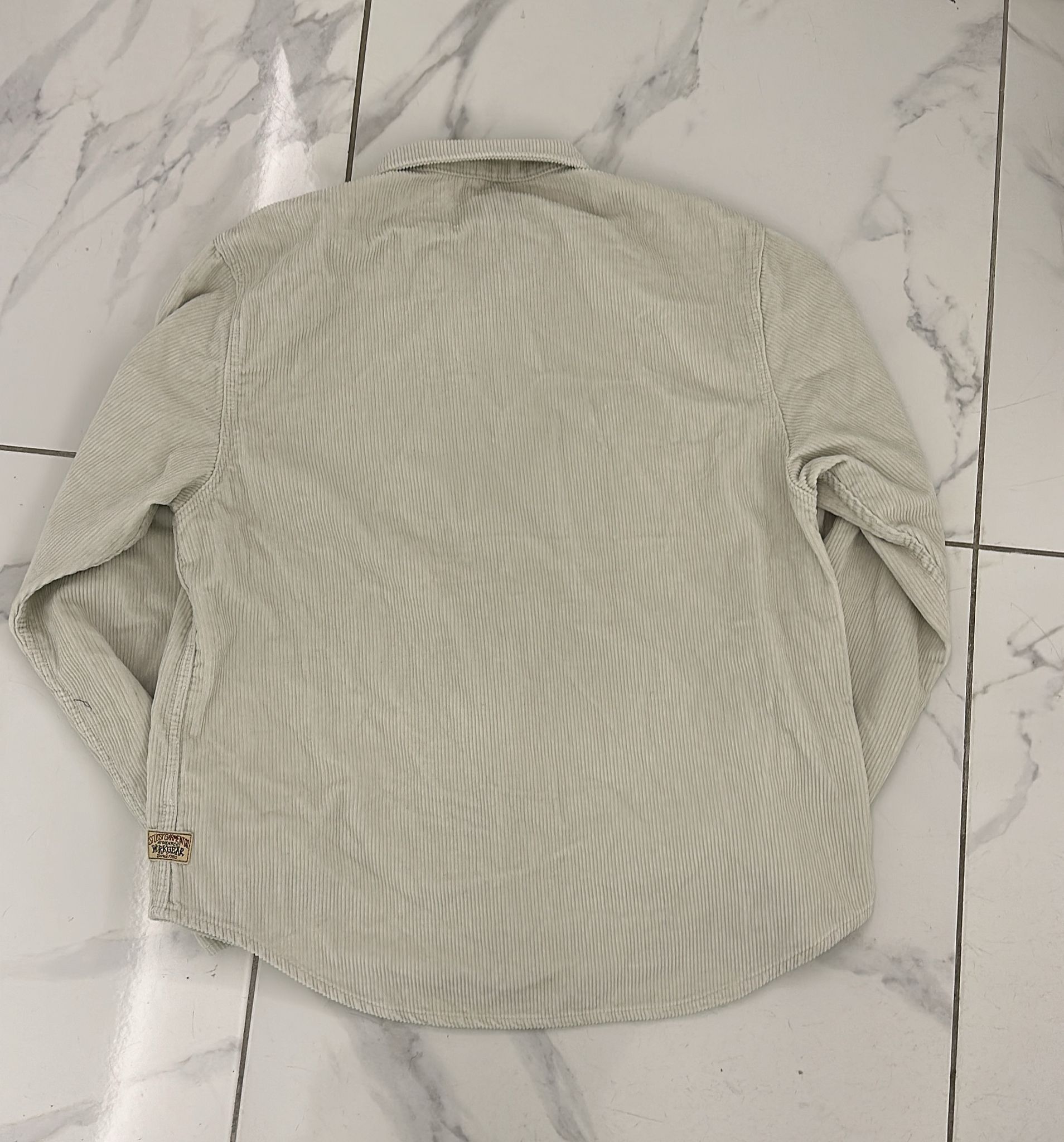 Stussy Stussy Wide Wale Cord Zip Shirt In Bone Size US L / EU 52-54 / 3 - 9 Thumbnail
