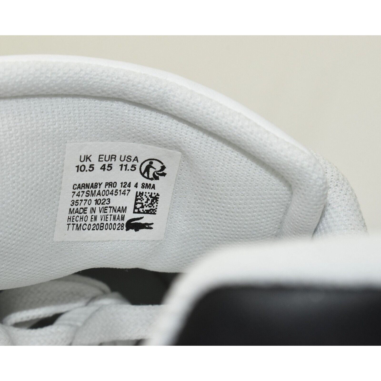 Lacoste LACOSTE Carnaby Pro White/Black Leather Sneaker Shoes 11.5 Size US 11.5 / EU 44-45 - 7 Thumbnail