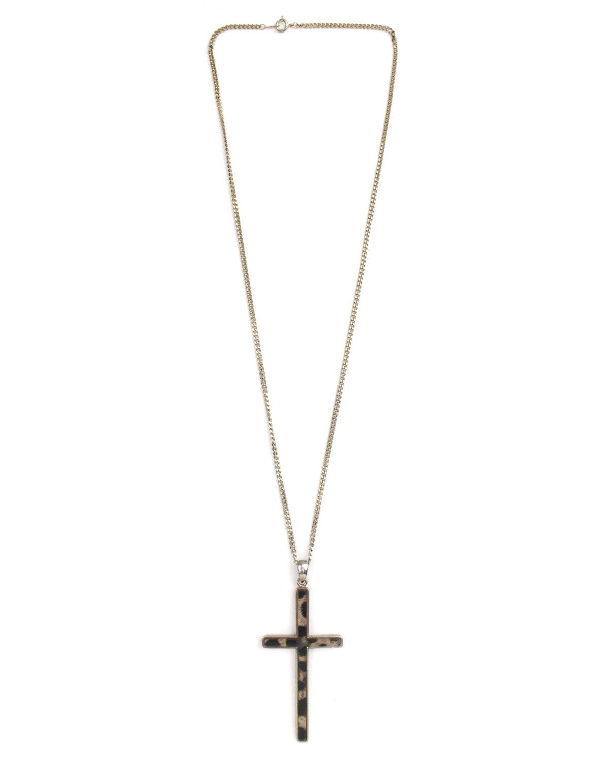 If Six Was Nine 2000S JAPANESE MADE LEOPARD INLAY CROSS NECKLACE Size ONE SIZE - 2 Thumbnail