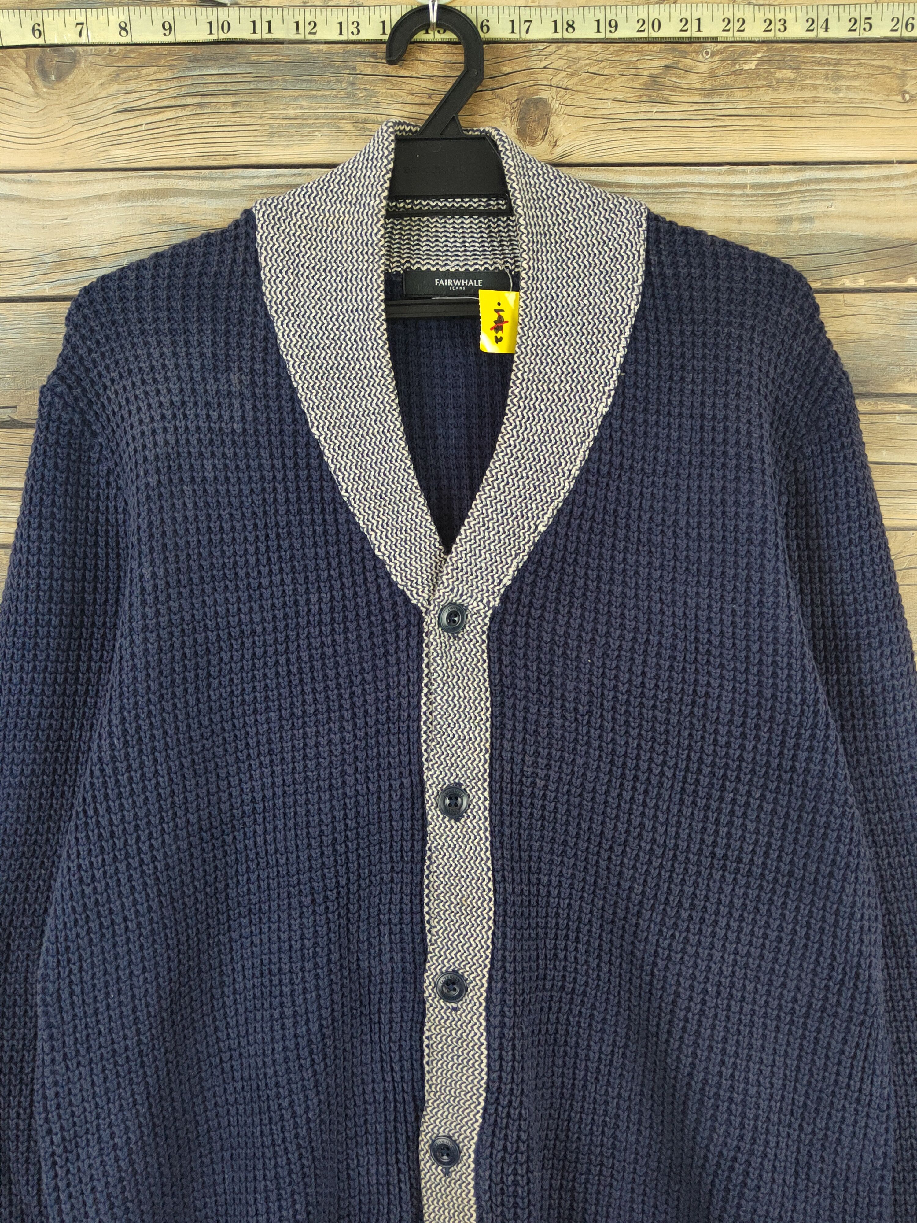 Homespun Knitwear Fairwhale Navy Knitwear Cardigan #W1097 Size US L / EU 52-54 / 3 - 2 Thumbnail