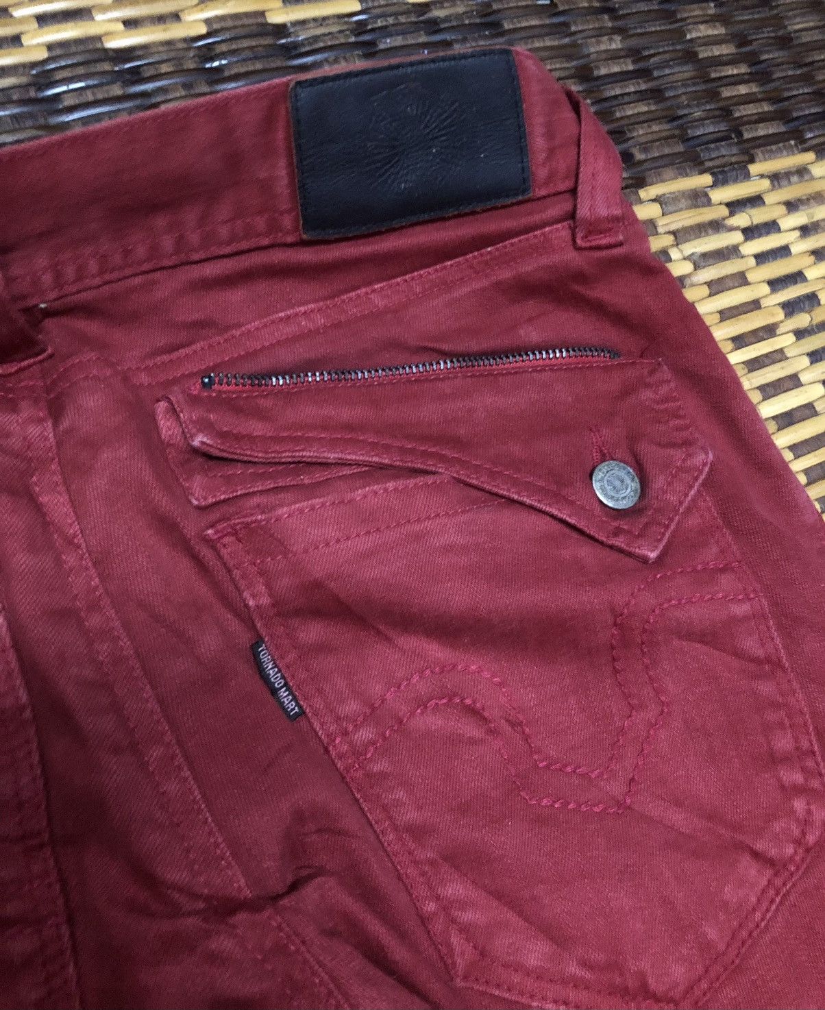 Tornado Mart Vintage Tornado Mart Jeans Pants Flower Red Maroon Size 30" / US 8 / IT 44 - 16 Thumbnail