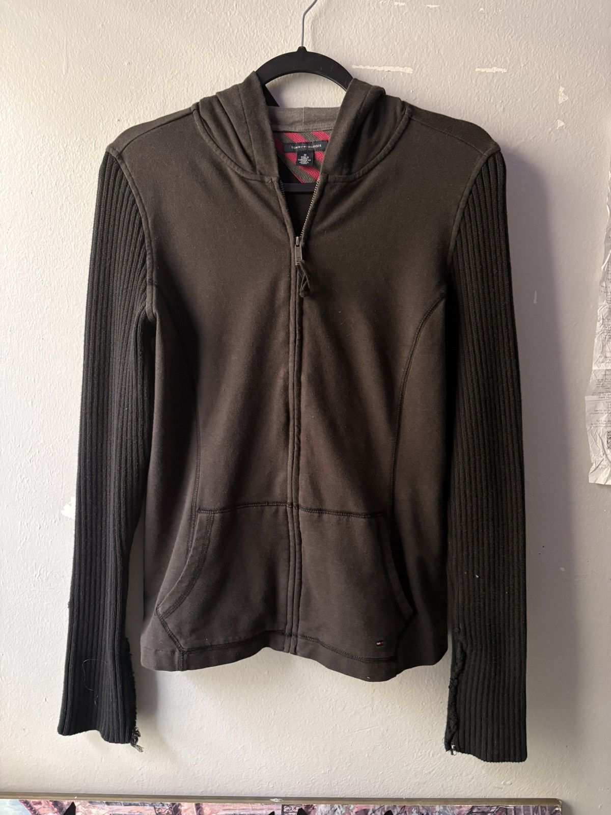 Tommy Hilfiger Tommy Hilfiger Mixed-Media Zip Hoodie — Size M. Size US M / EU 48-50 / 2 - 1 Thumbnail